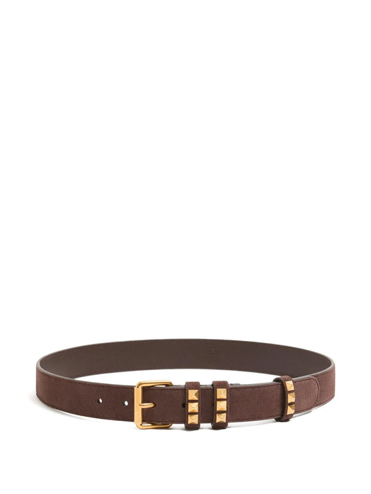 Rockstud belt in suede 30 mm