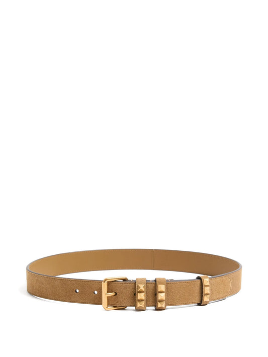 Rockstud belt in suede 30 mm