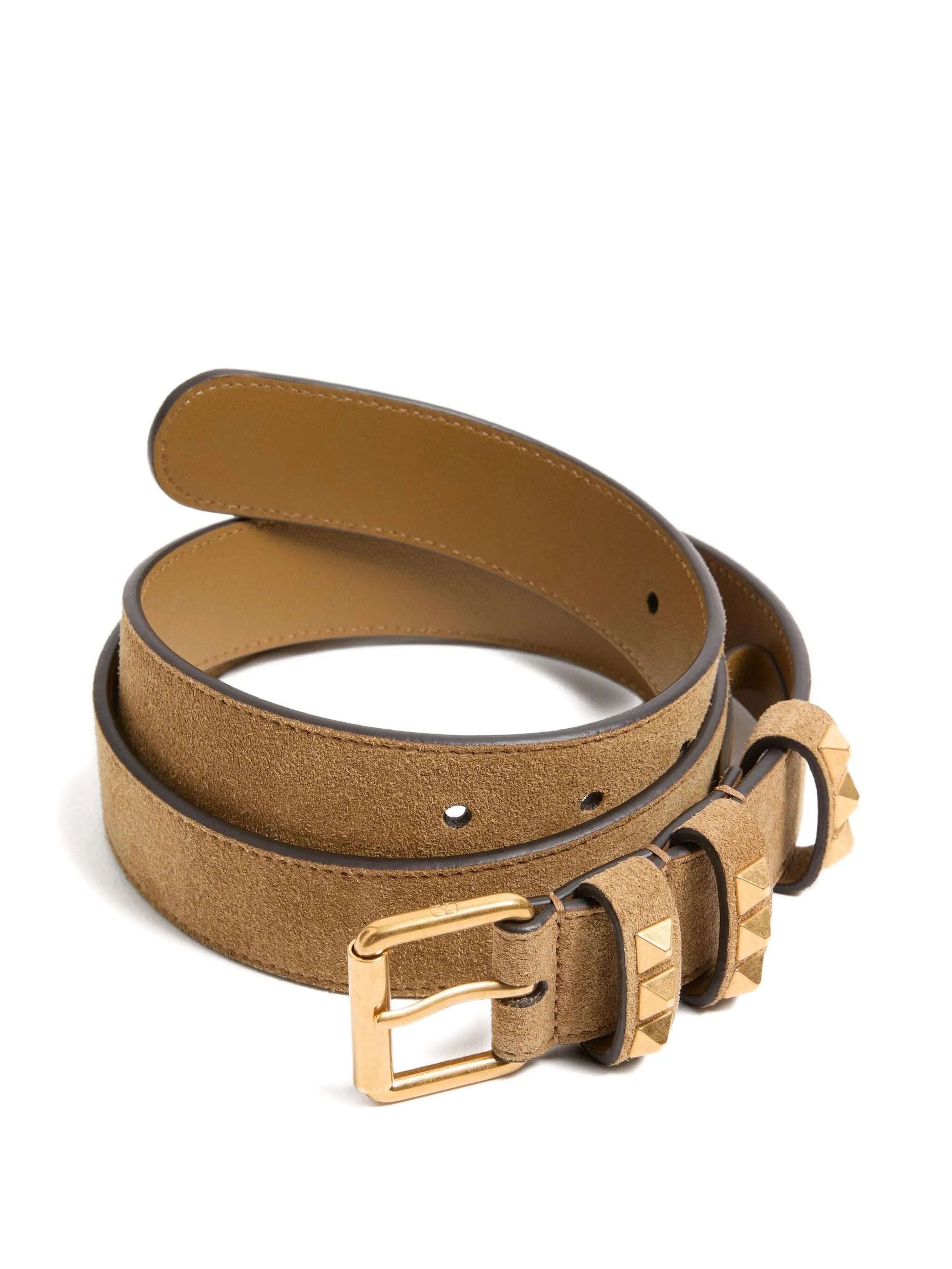 Rockstud belt in suede 30 mm