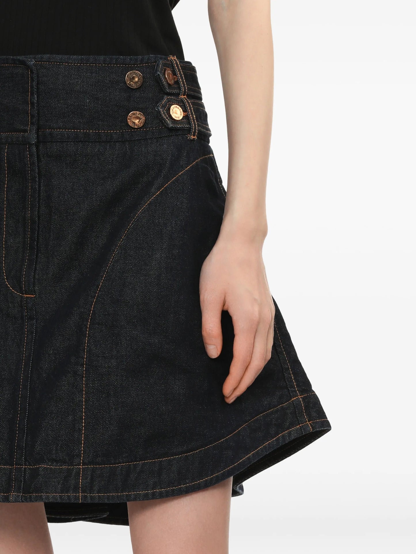 denim mini skirt