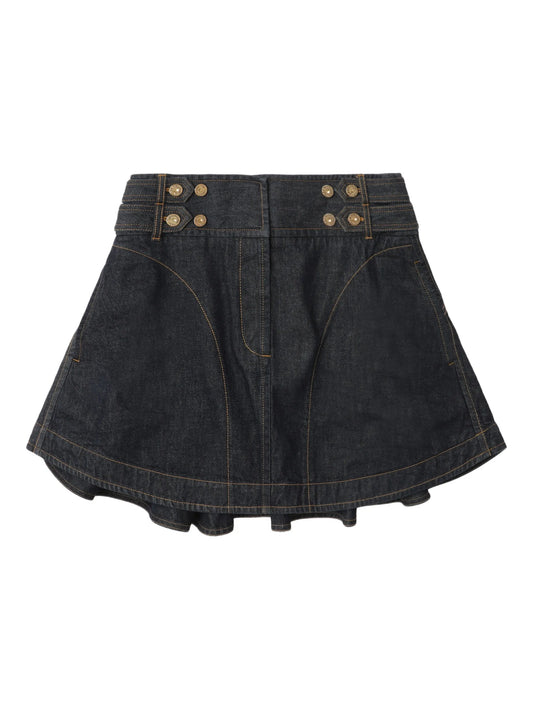 denim mini skirt