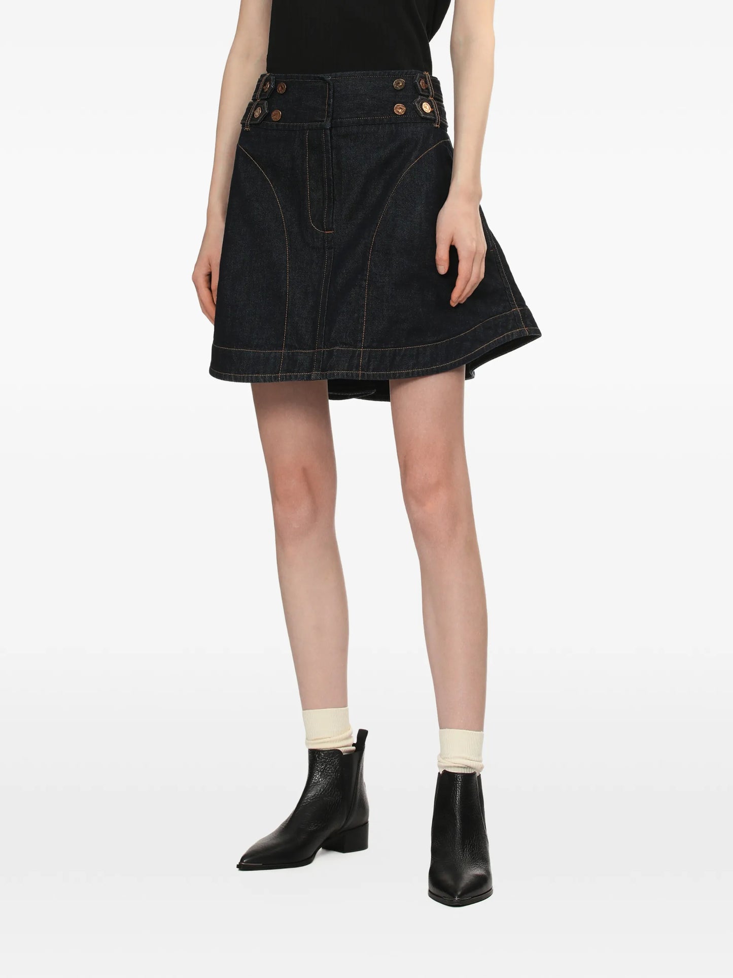 denim mini skirt