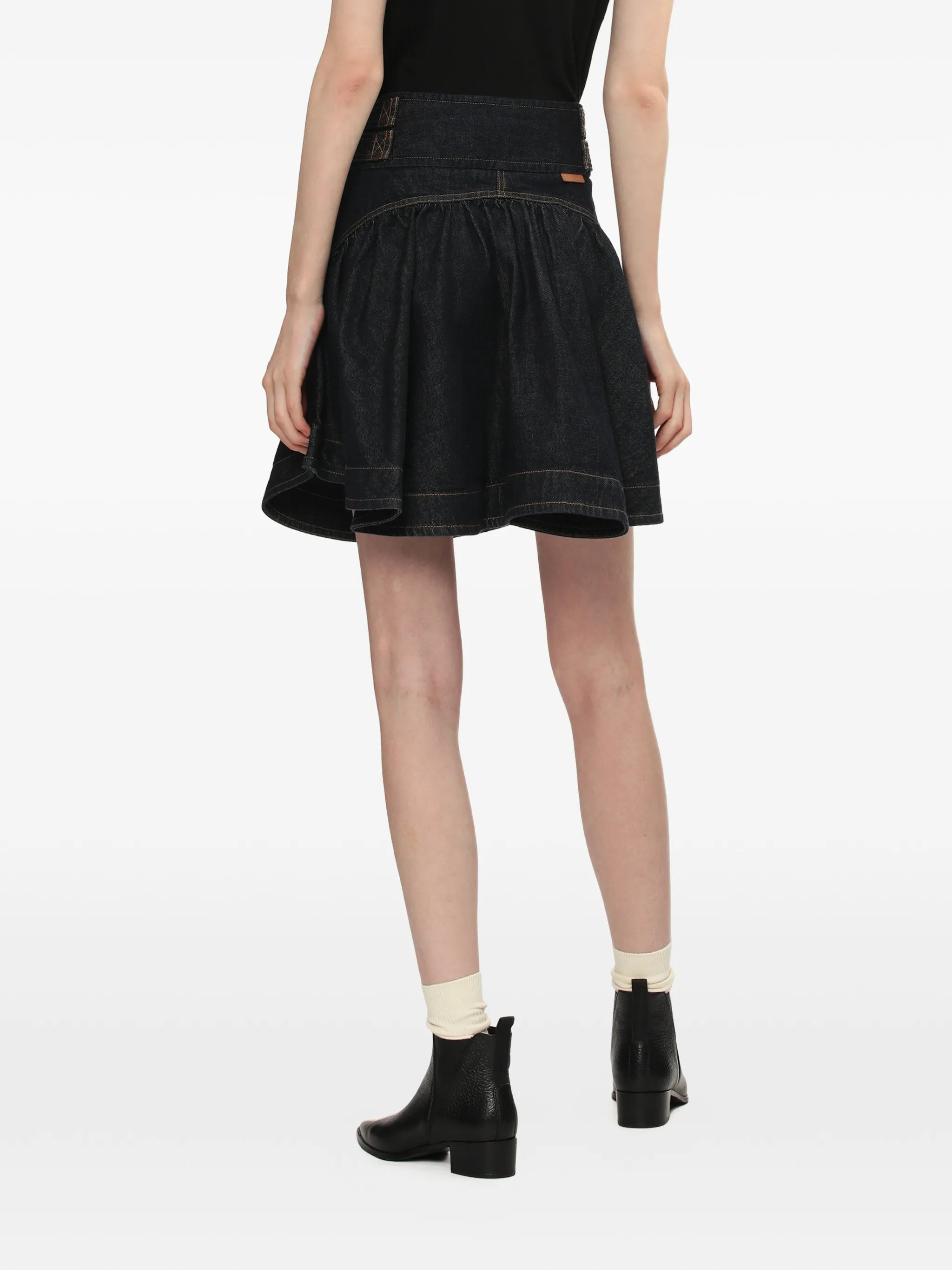 denim mini skirt