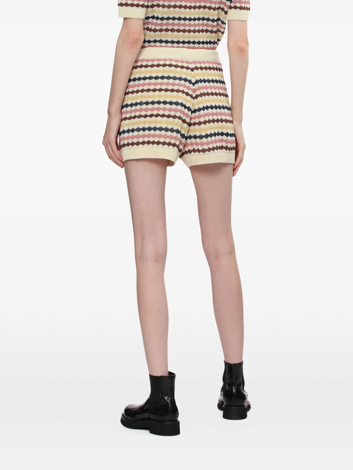 drawstring knitted shorts