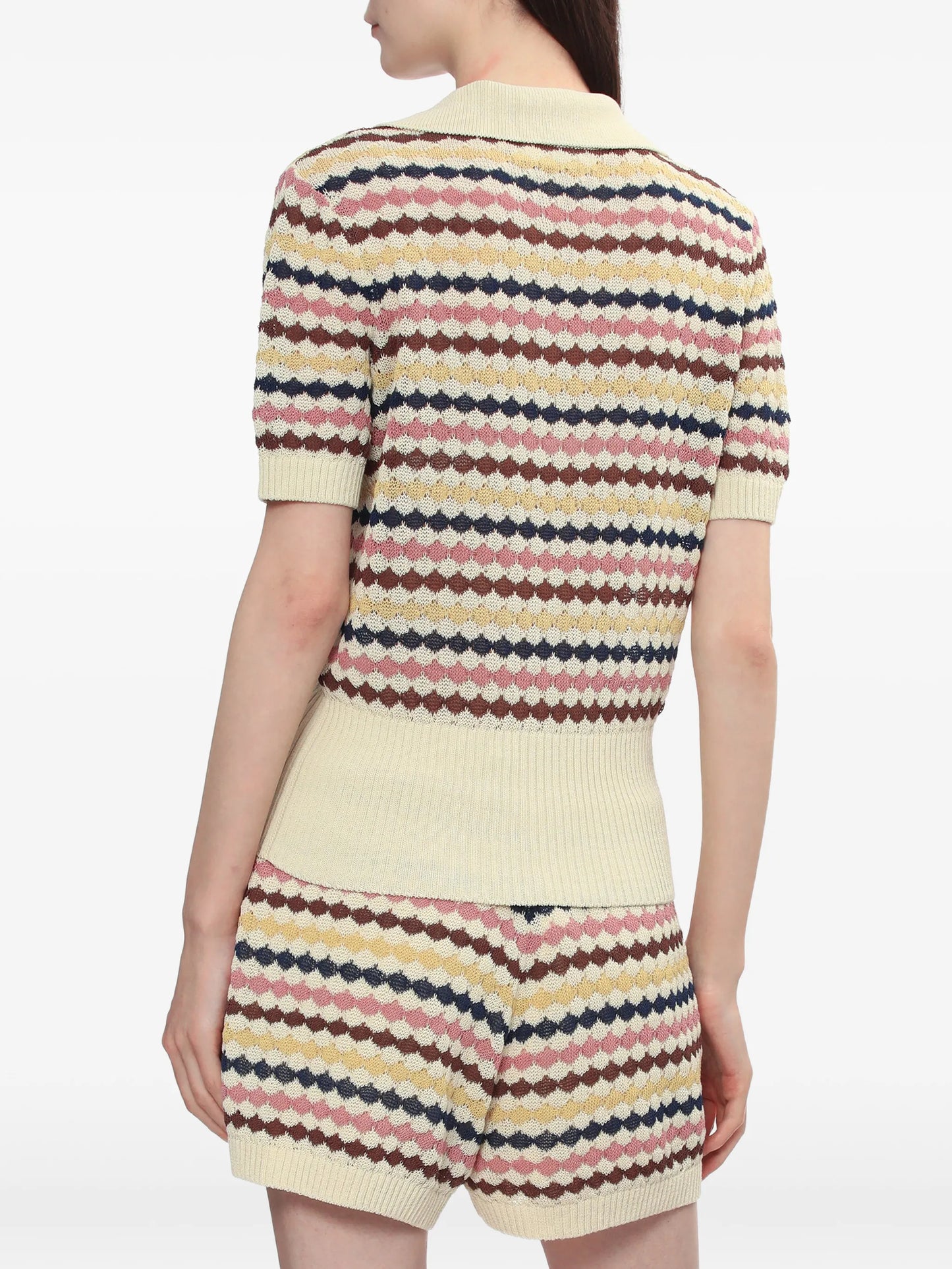 ZIM AWAKEN SCALLOP KNIT POLO MULTI STRIPE