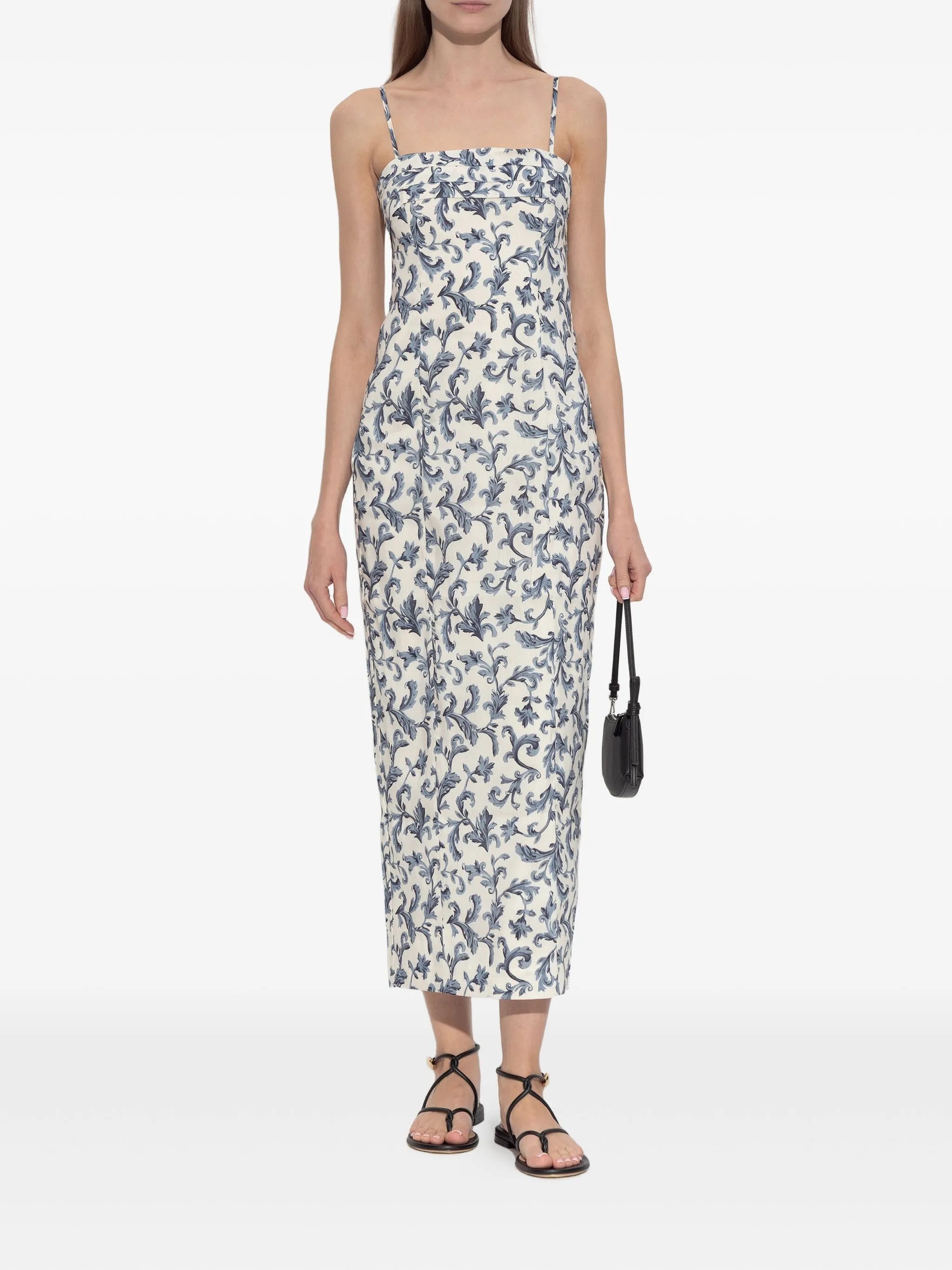 Rue baroque-print strappy midi dress
