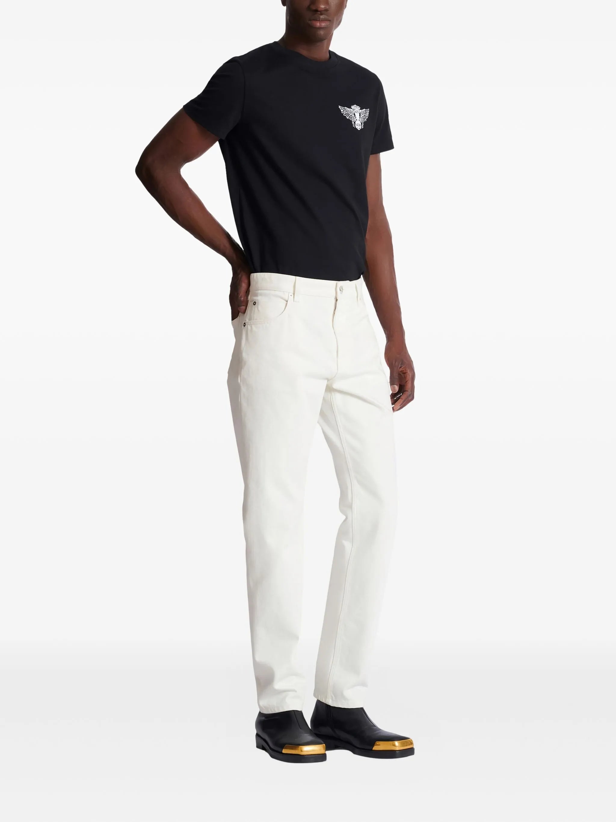 straight-leg cotton jeans