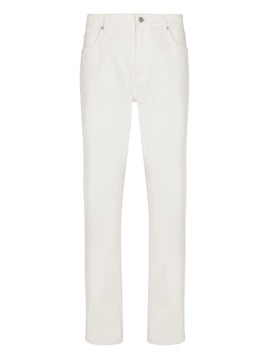 straight-leg cotton jeans