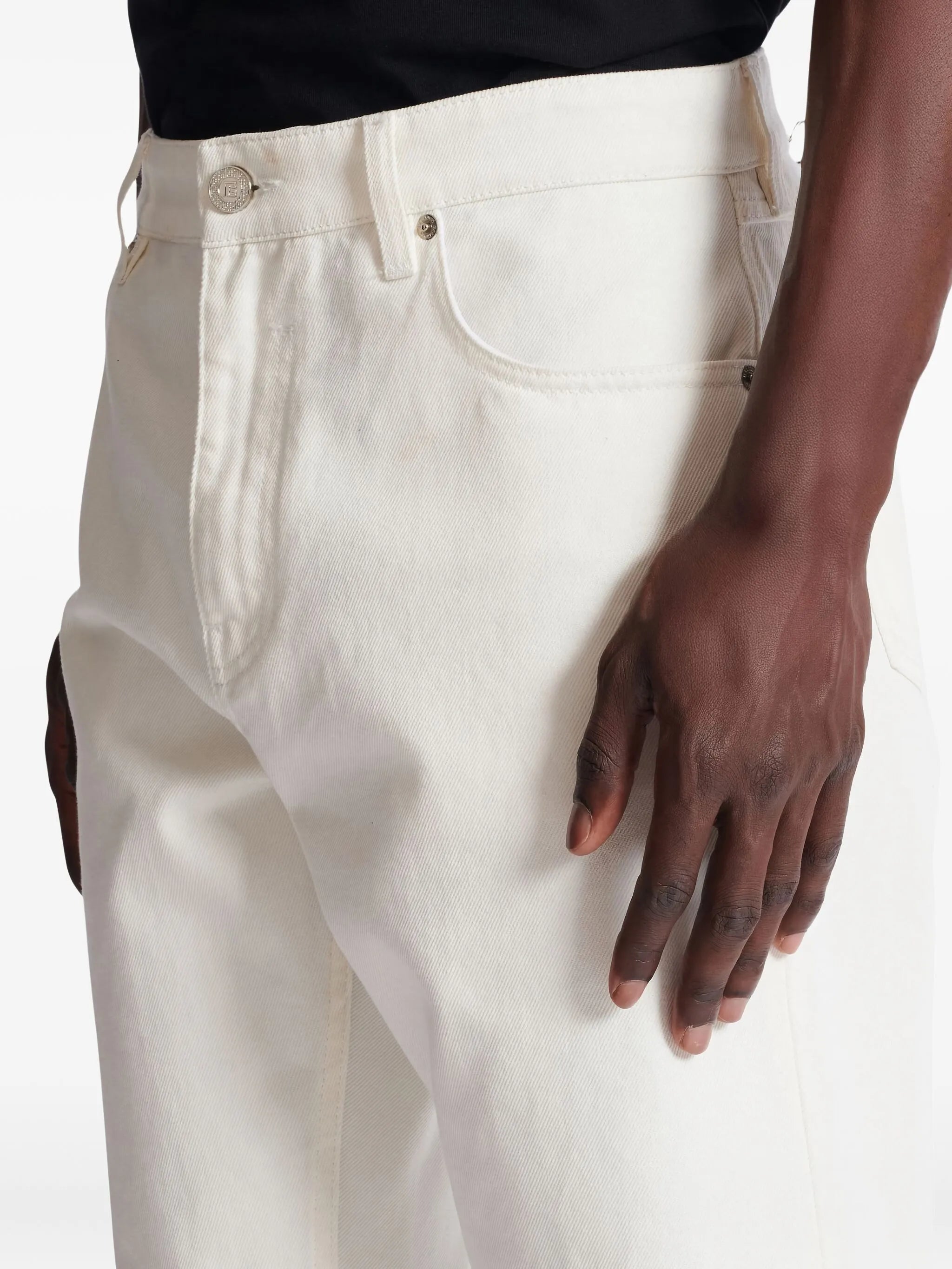 straight-leg cotton jeans