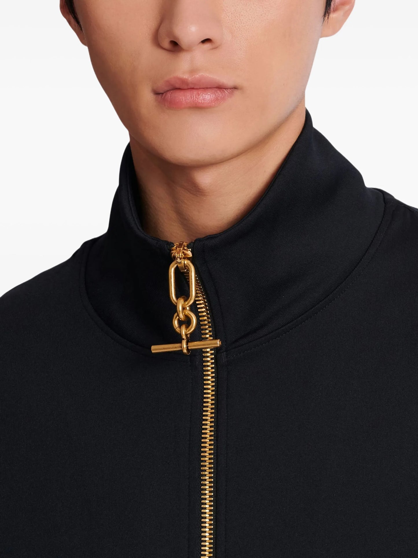 T-bar-detail zip track jacket