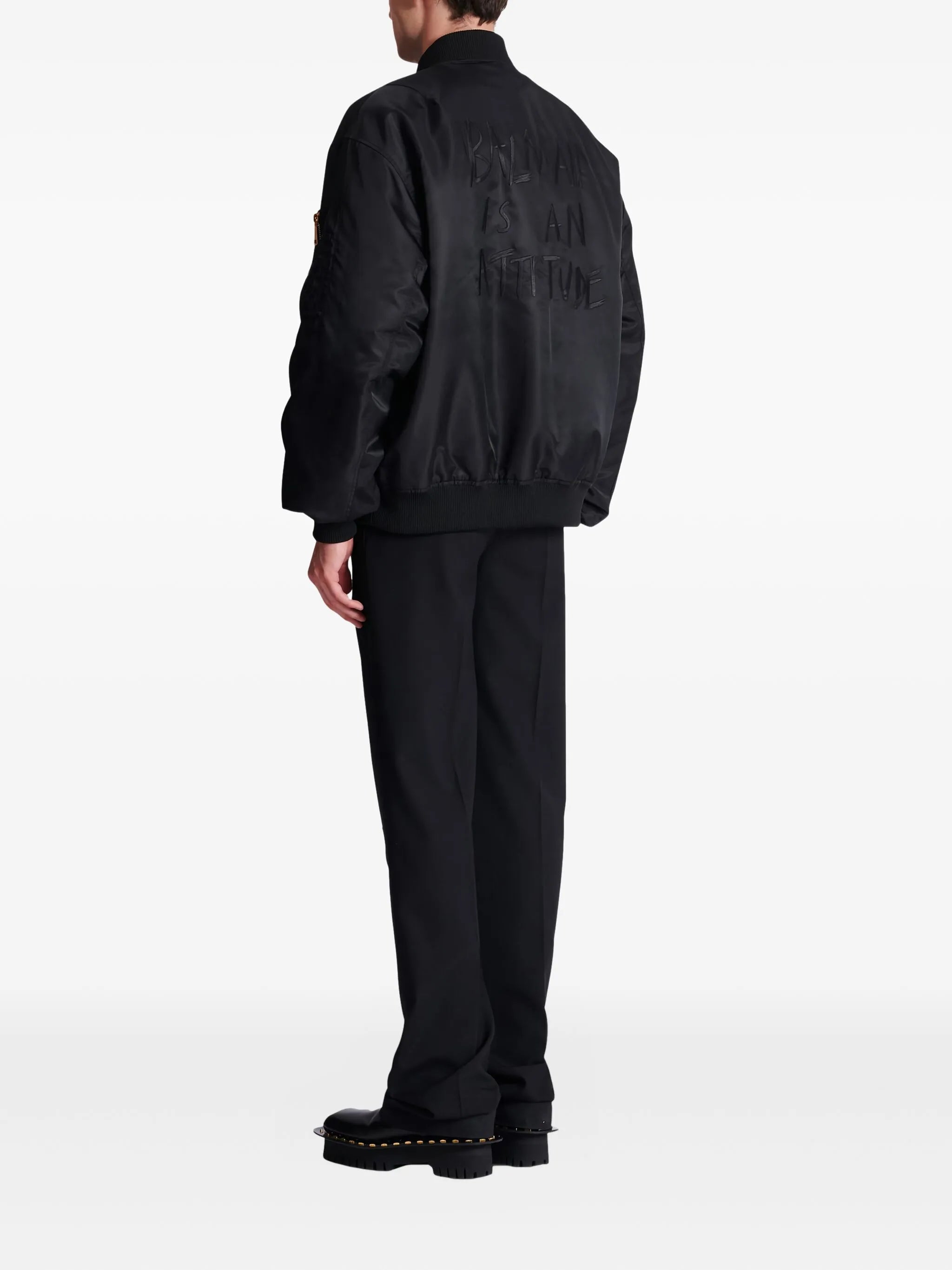 flap-pockets bomber jacket