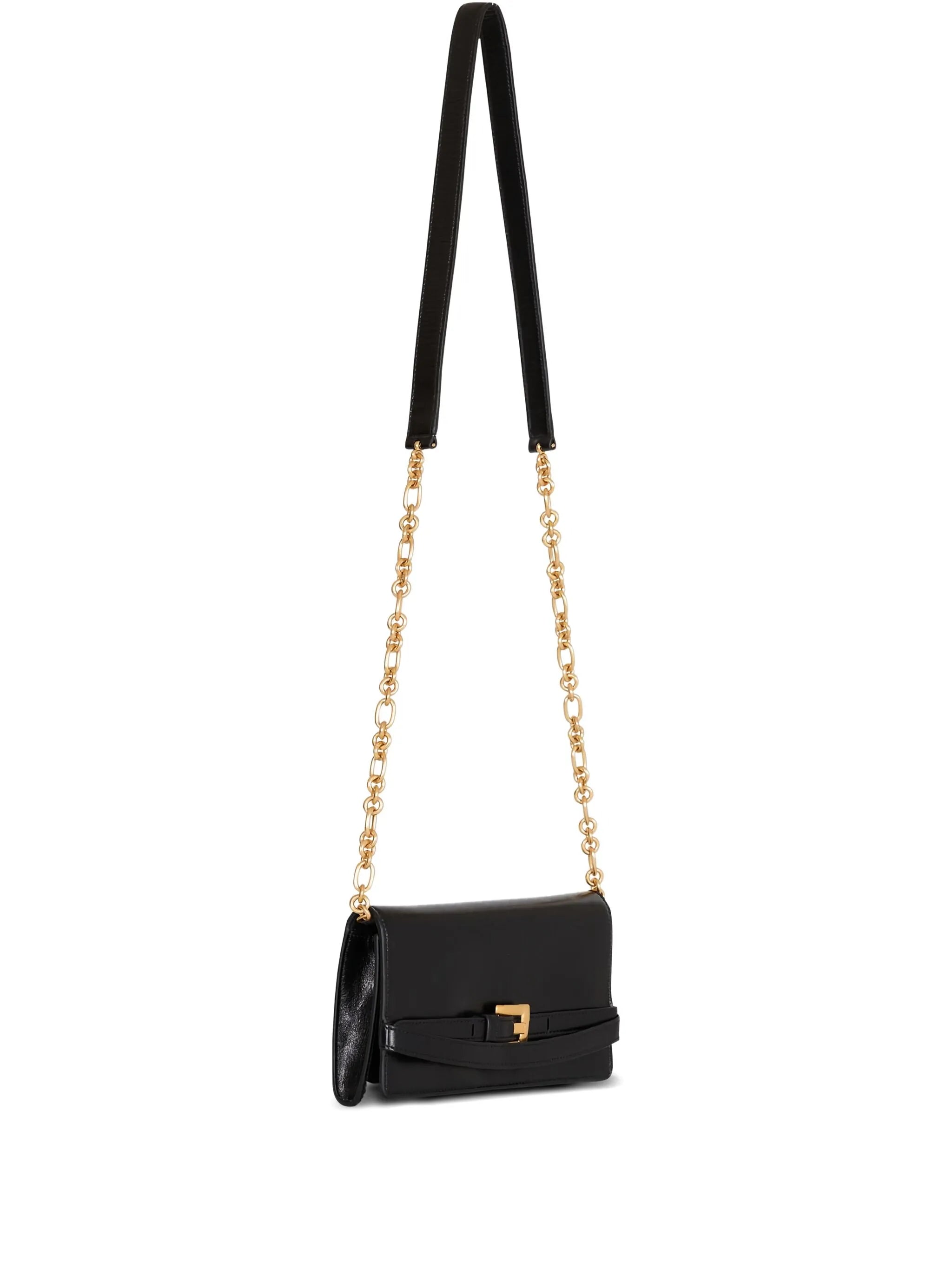 belt-detail clutch bag