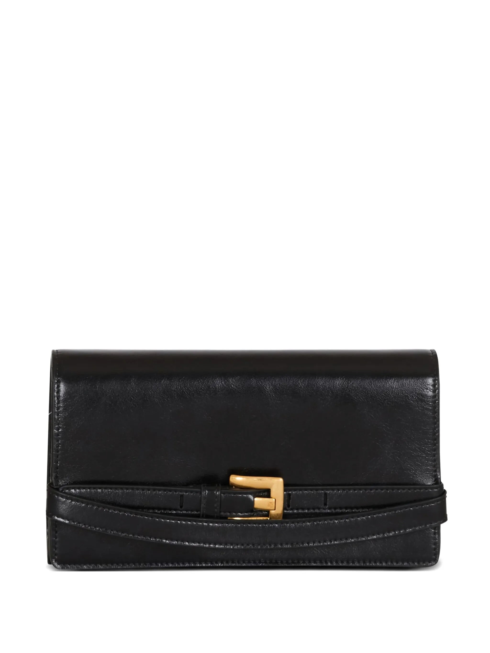 belt-detail clutch bag