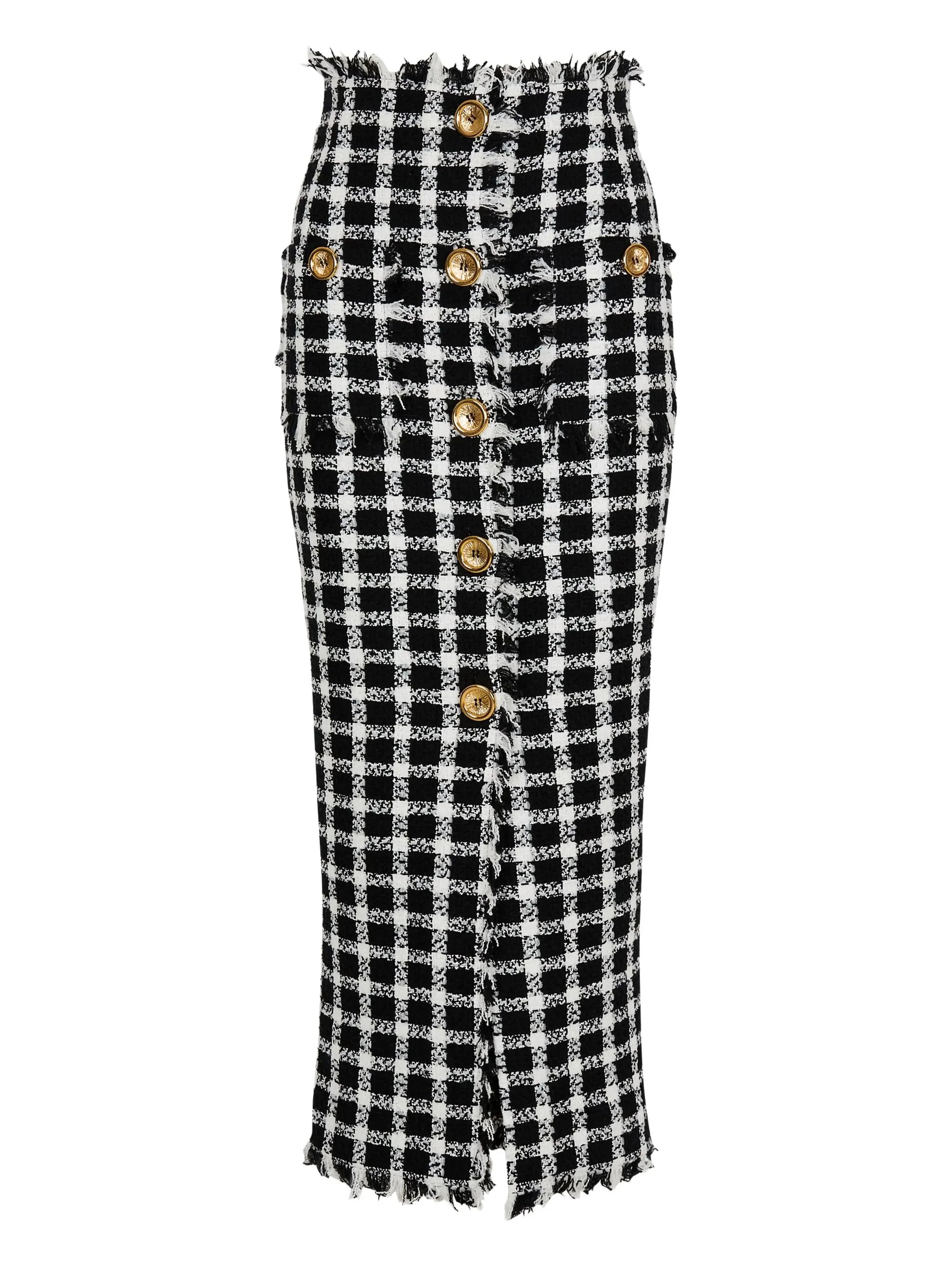 tweed buttoned skirt