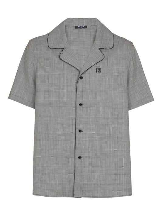 Prince of Wales-check short-sleeve shirt