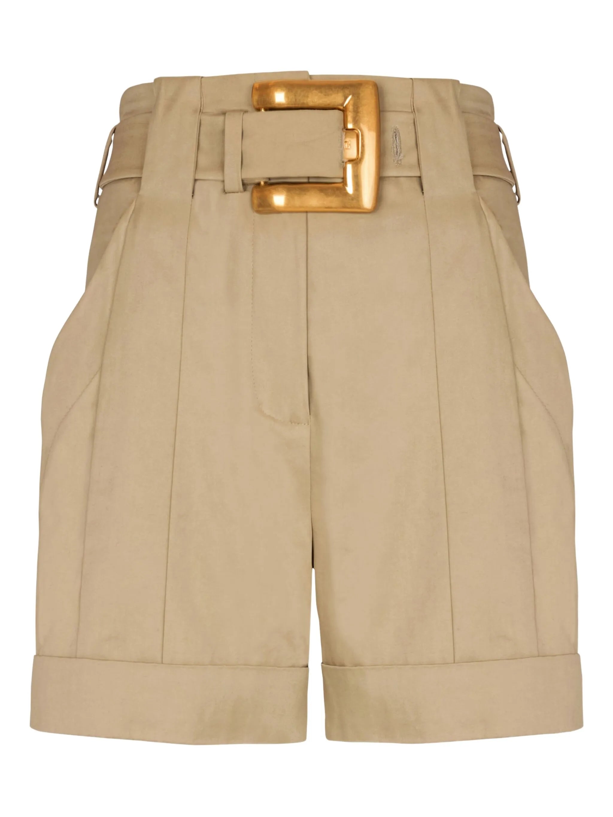 belted-waist shorts