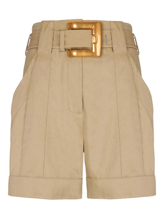 belted-waist shorts