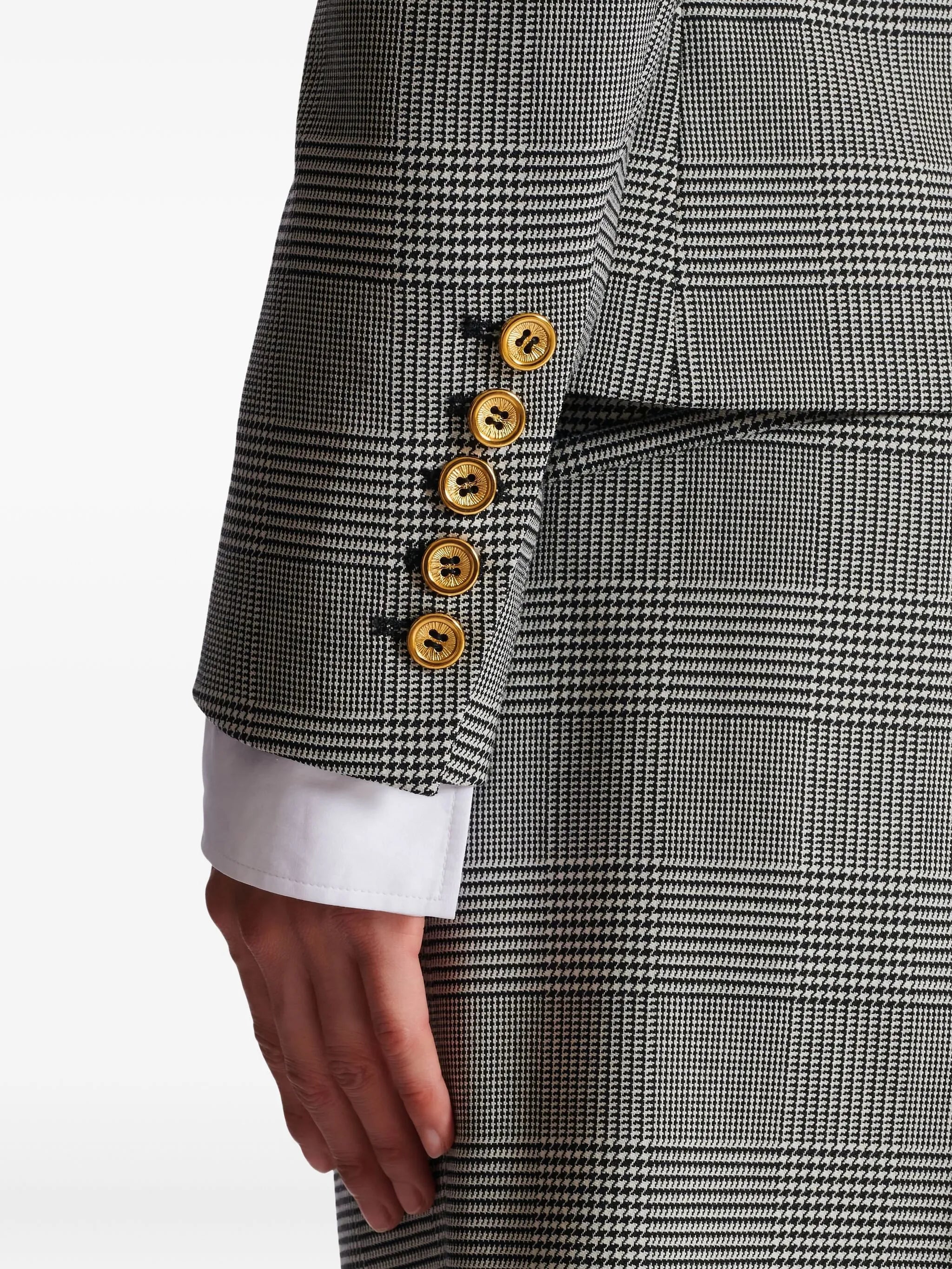 6-buttons jacket in Prince of Wales jacquard