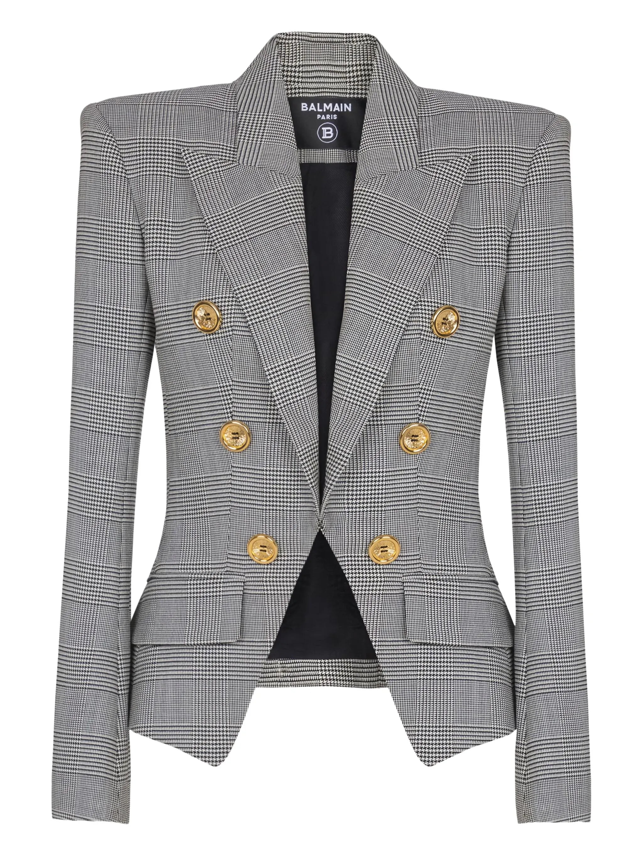 6-buttons jacket in Prince of Wales jacquard