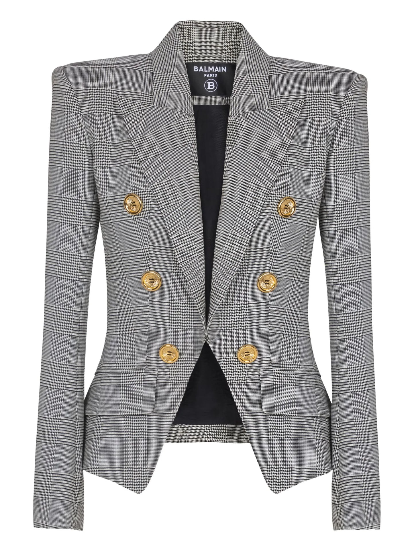 6-buttons jacket in Prince of Wales jacquard