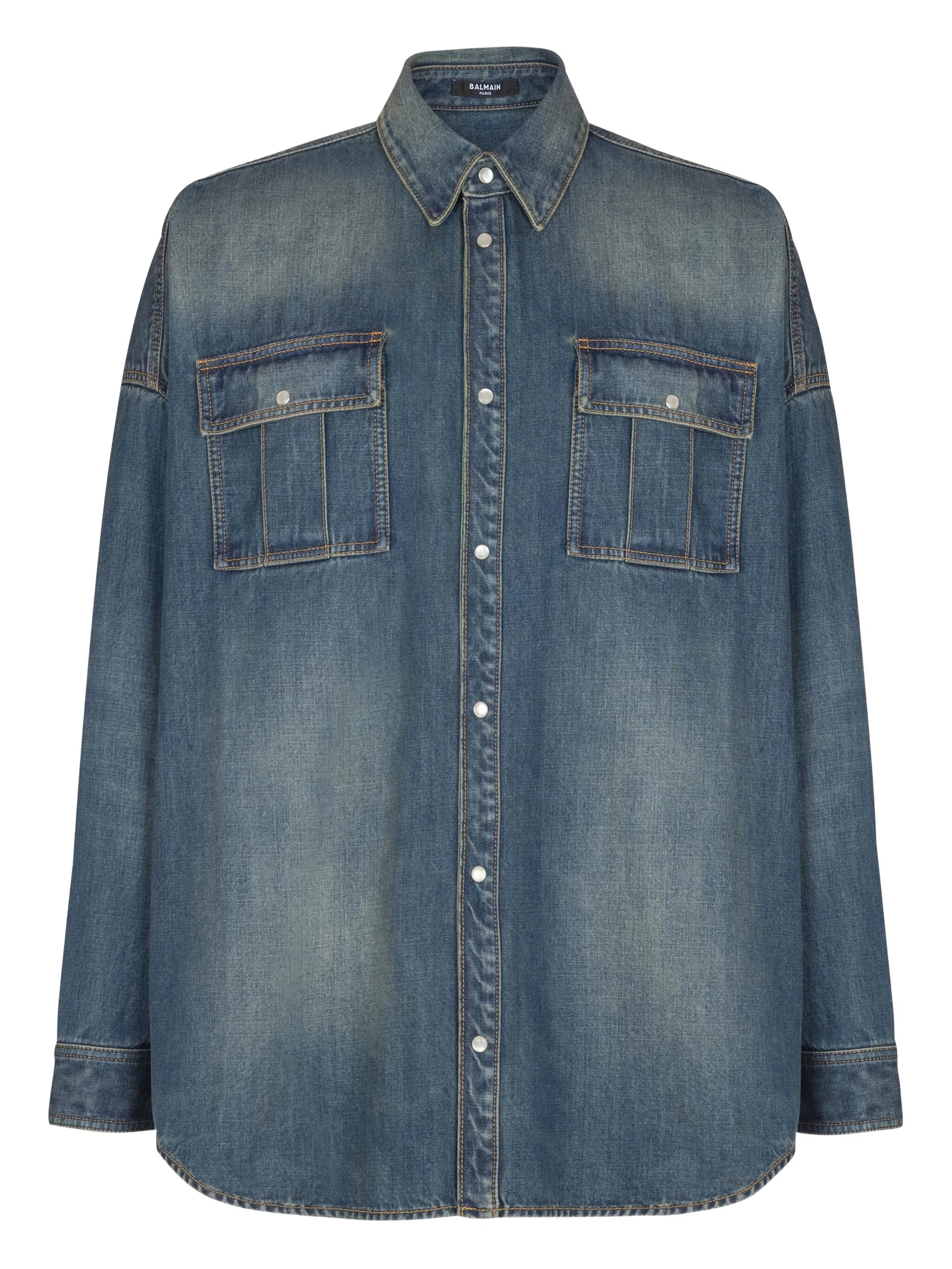 flap-pockets button-fastening shirt