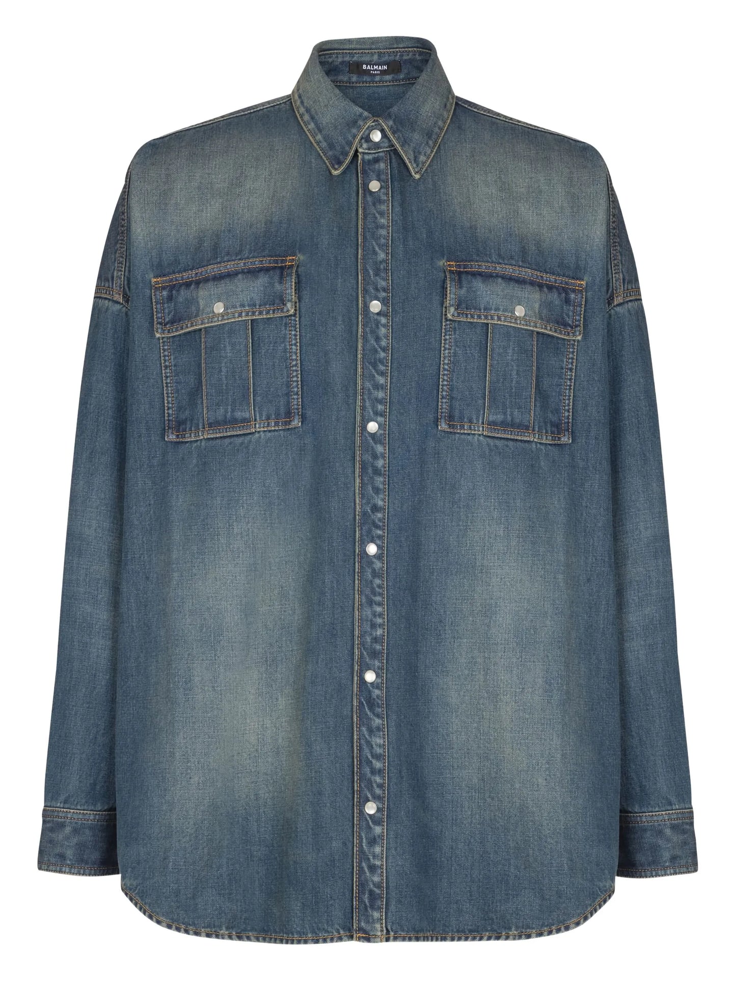 flap-pockets button-fastening shirt