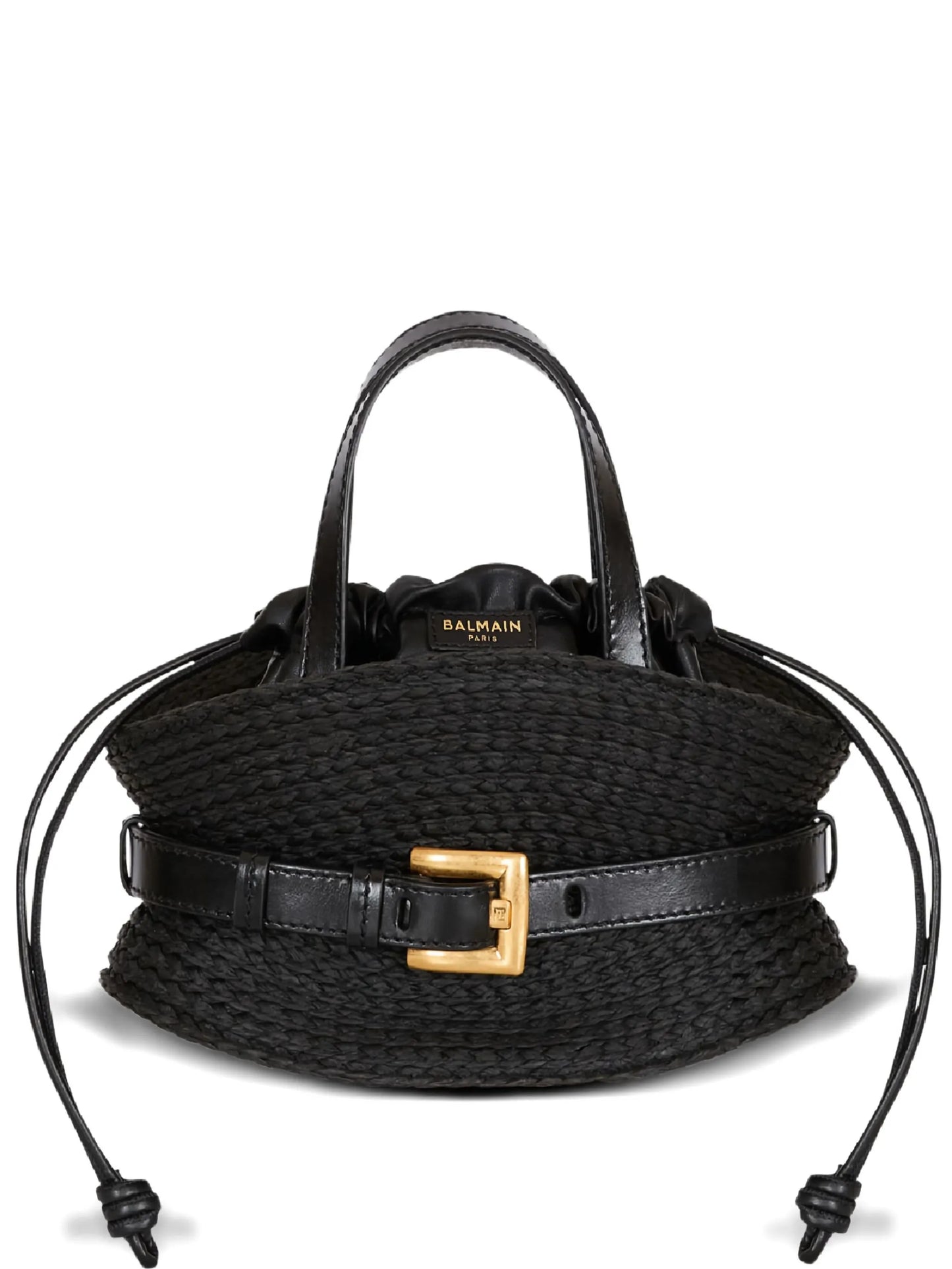 Shuffle mini bag in calfskin and raffia
