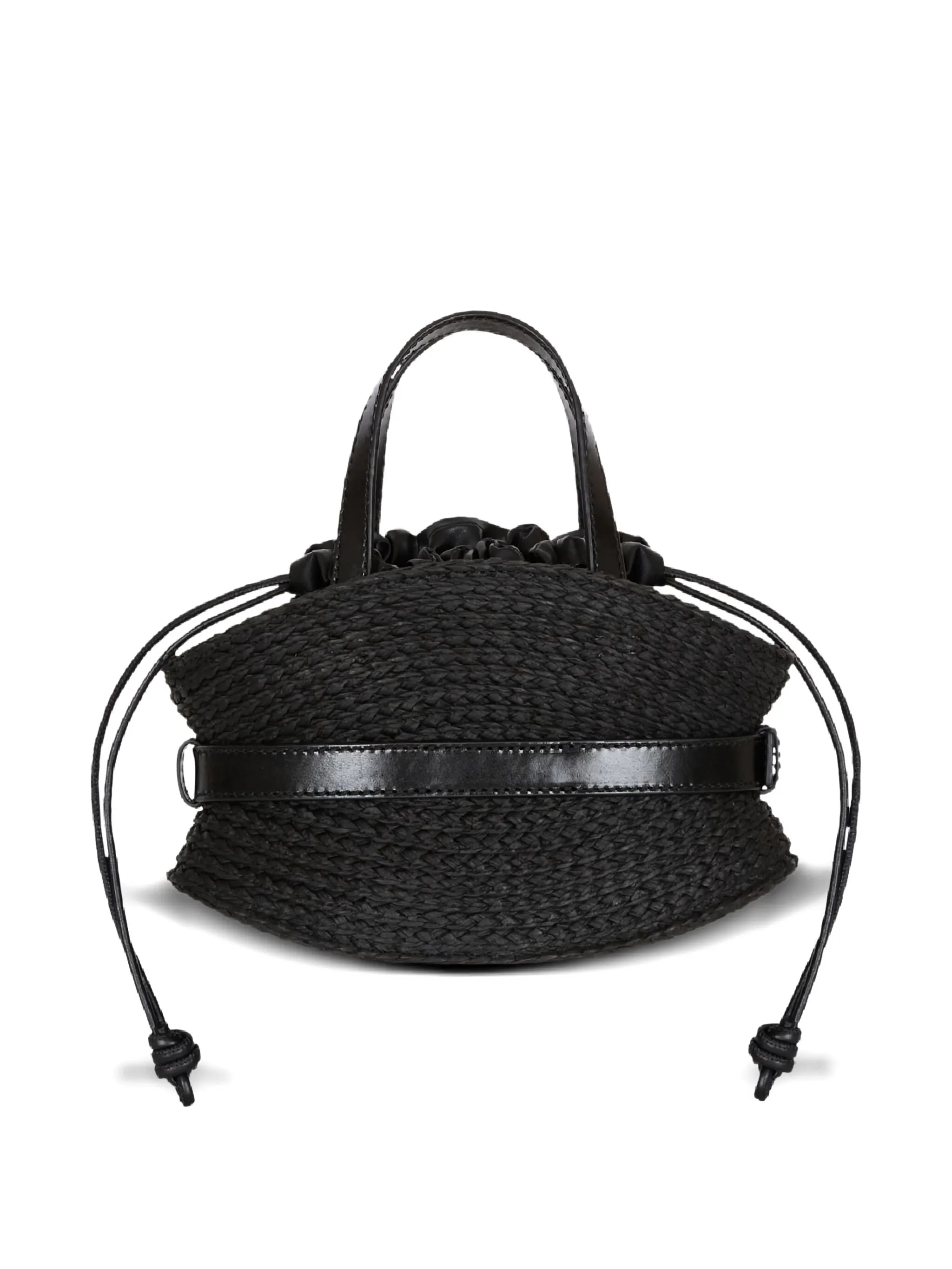 Shuffle mini bag in calfskin and raffia