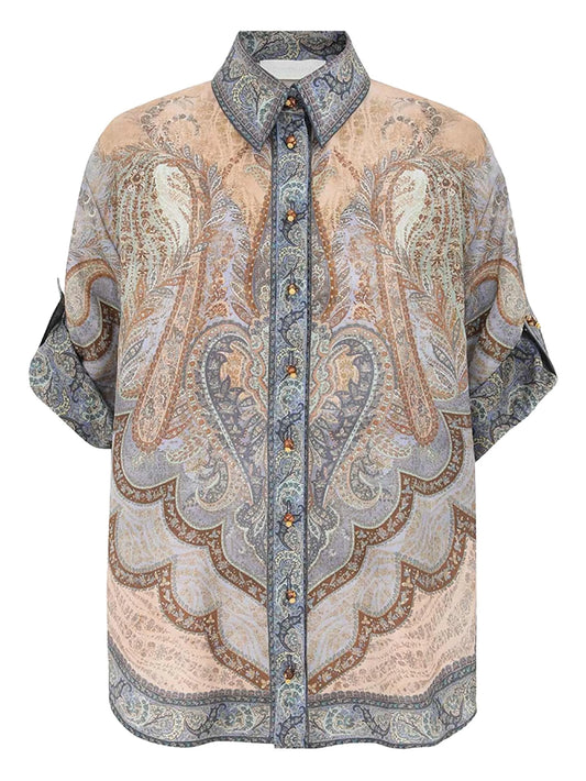 Wanderlust short-sleeve tapestry shirt