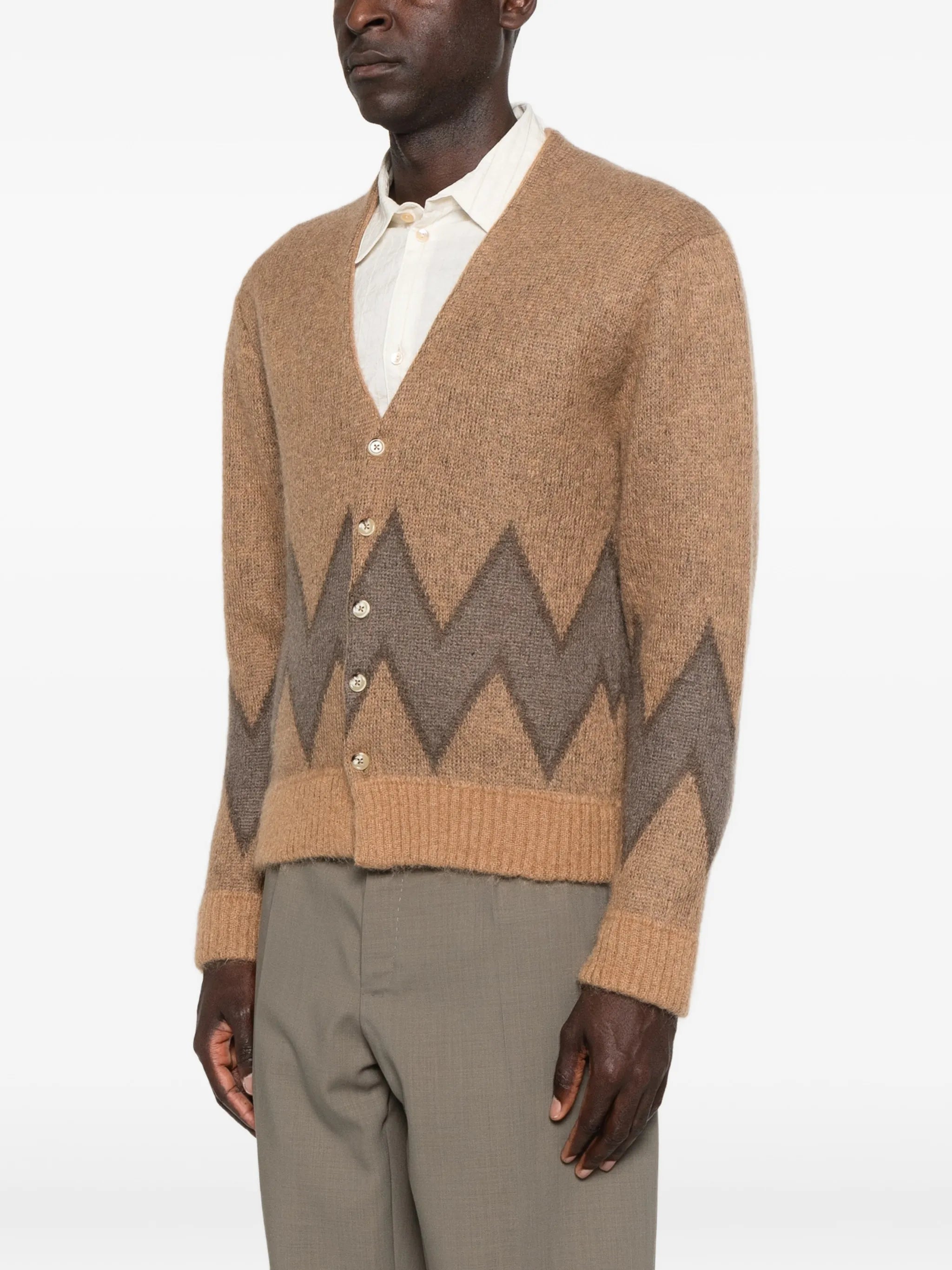 Chevy geometric-pattern cardigan