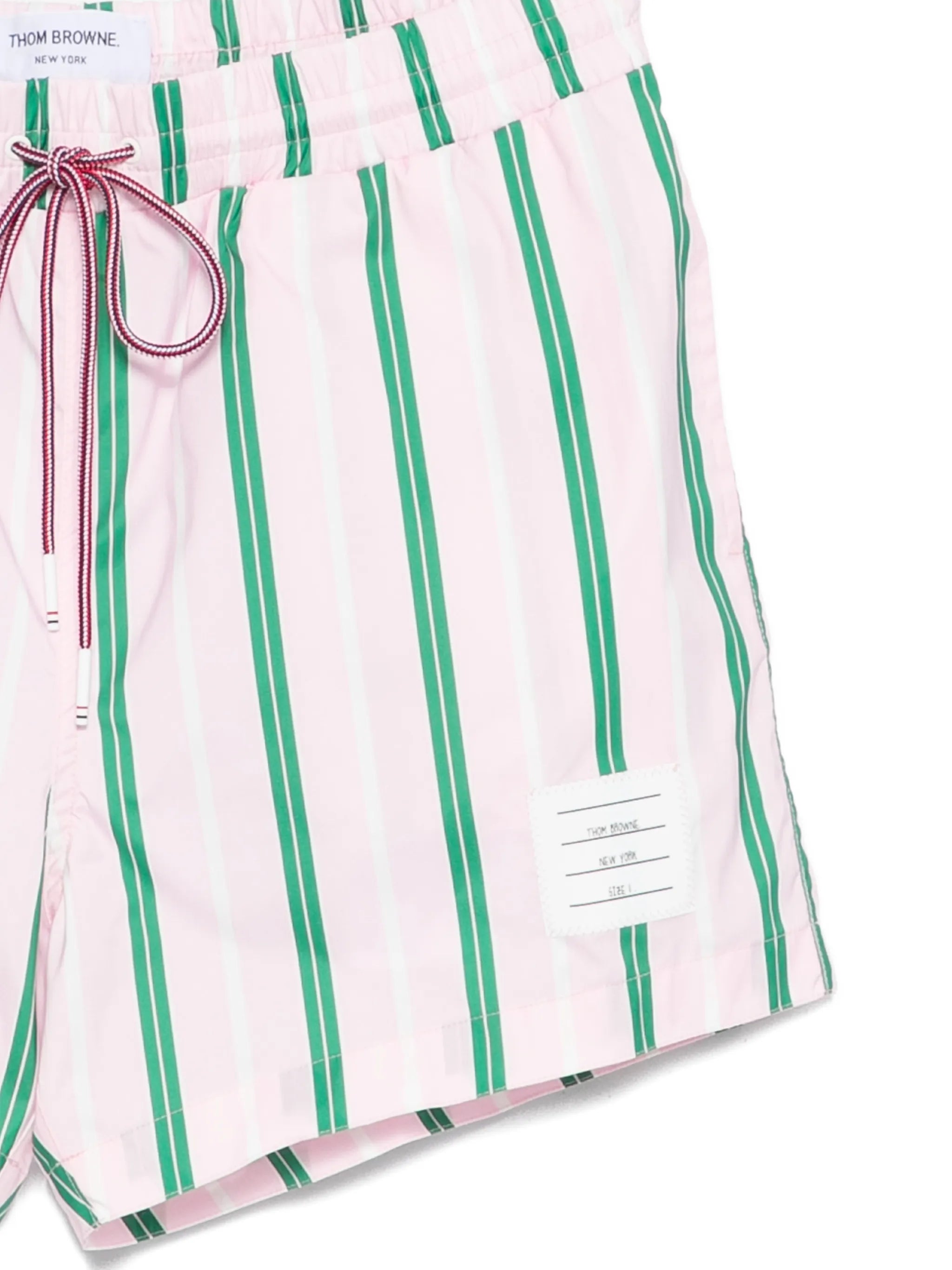 striped swim shorts