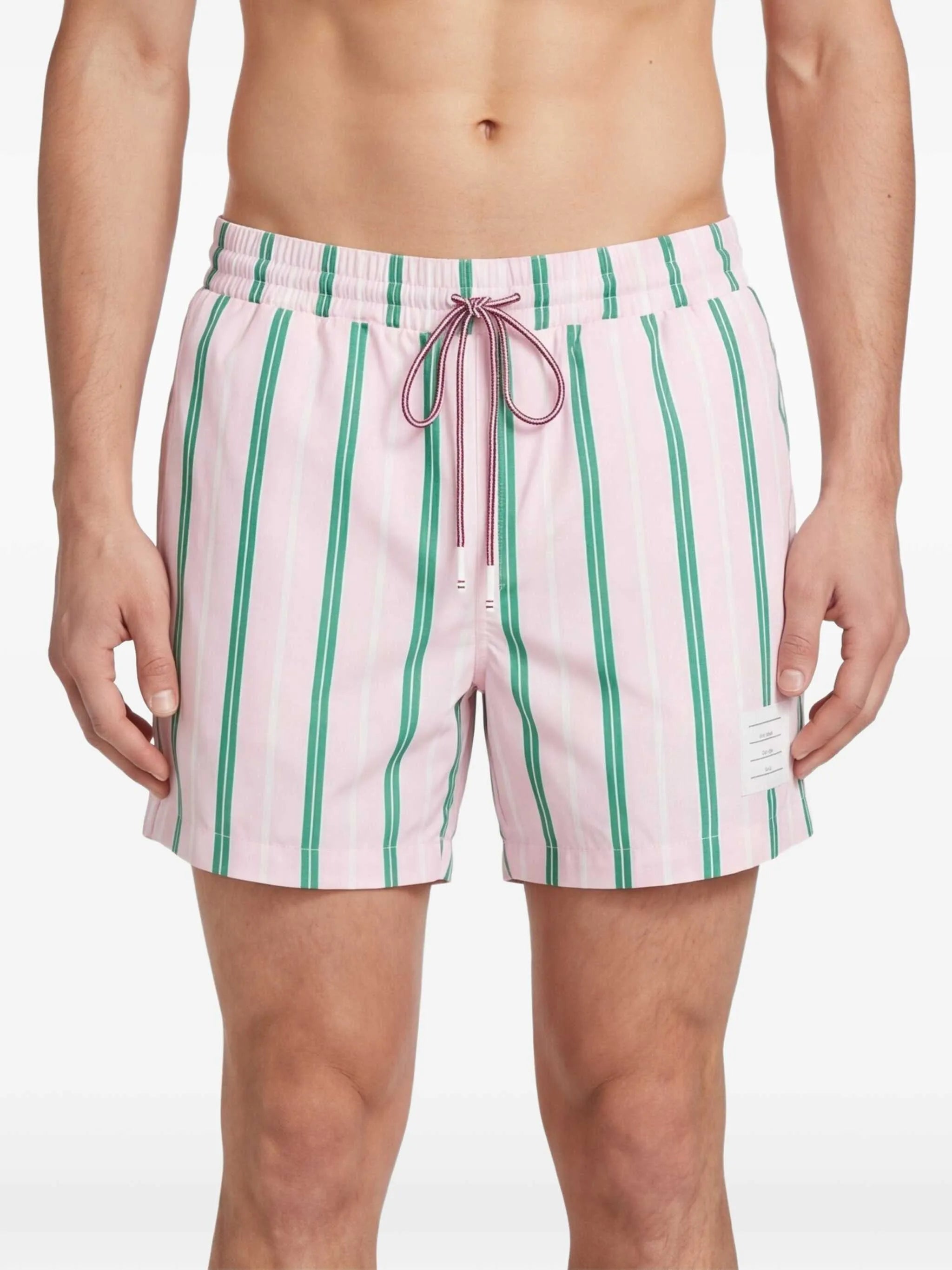striped swim shorts