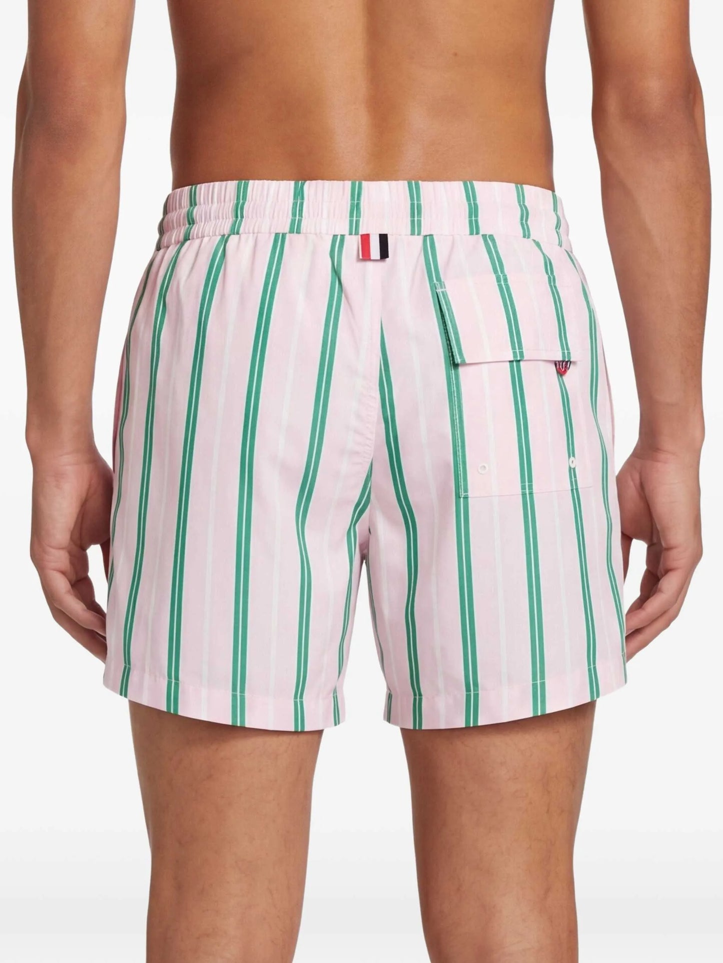 striped swim shorts