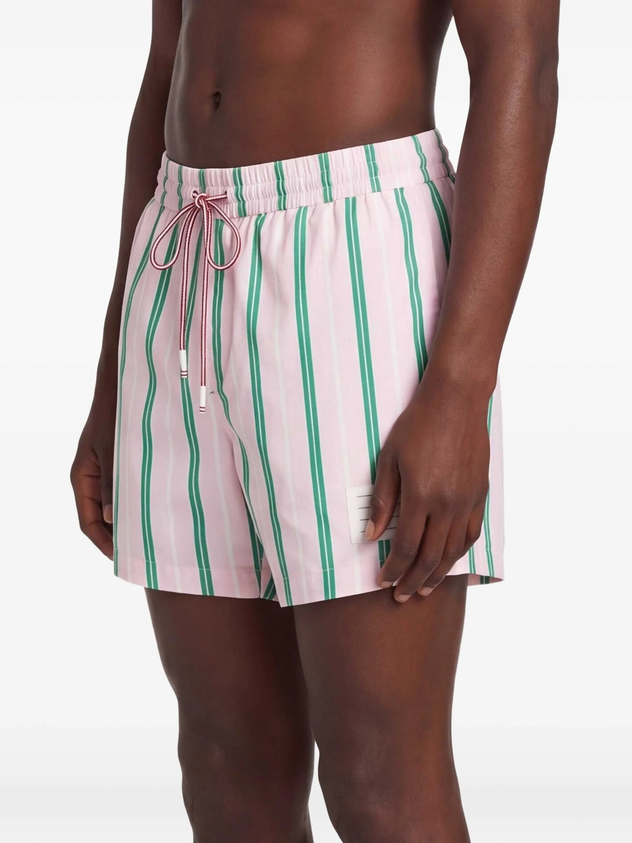 striped swim shorts