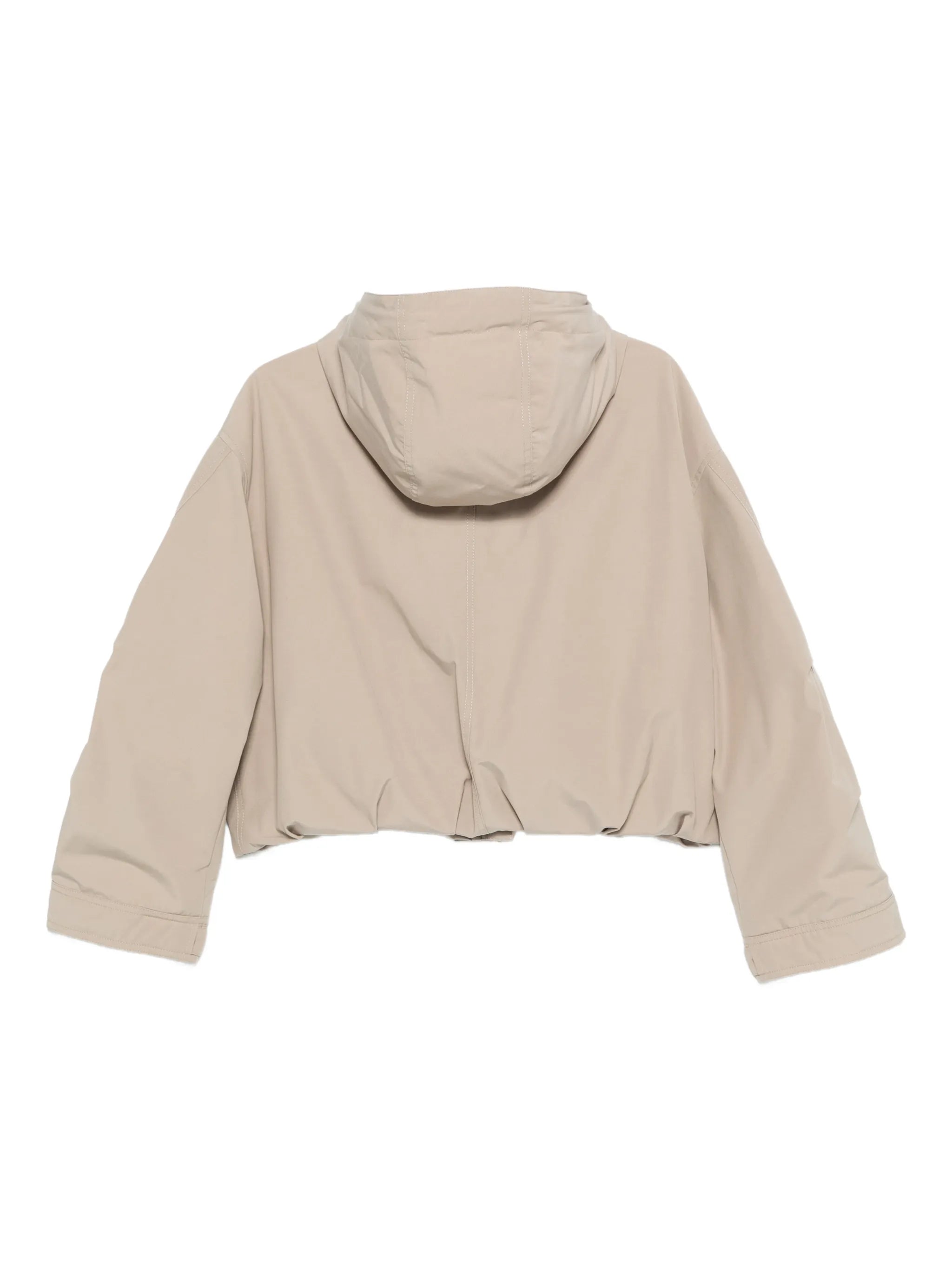 hooded logo-patch jacket