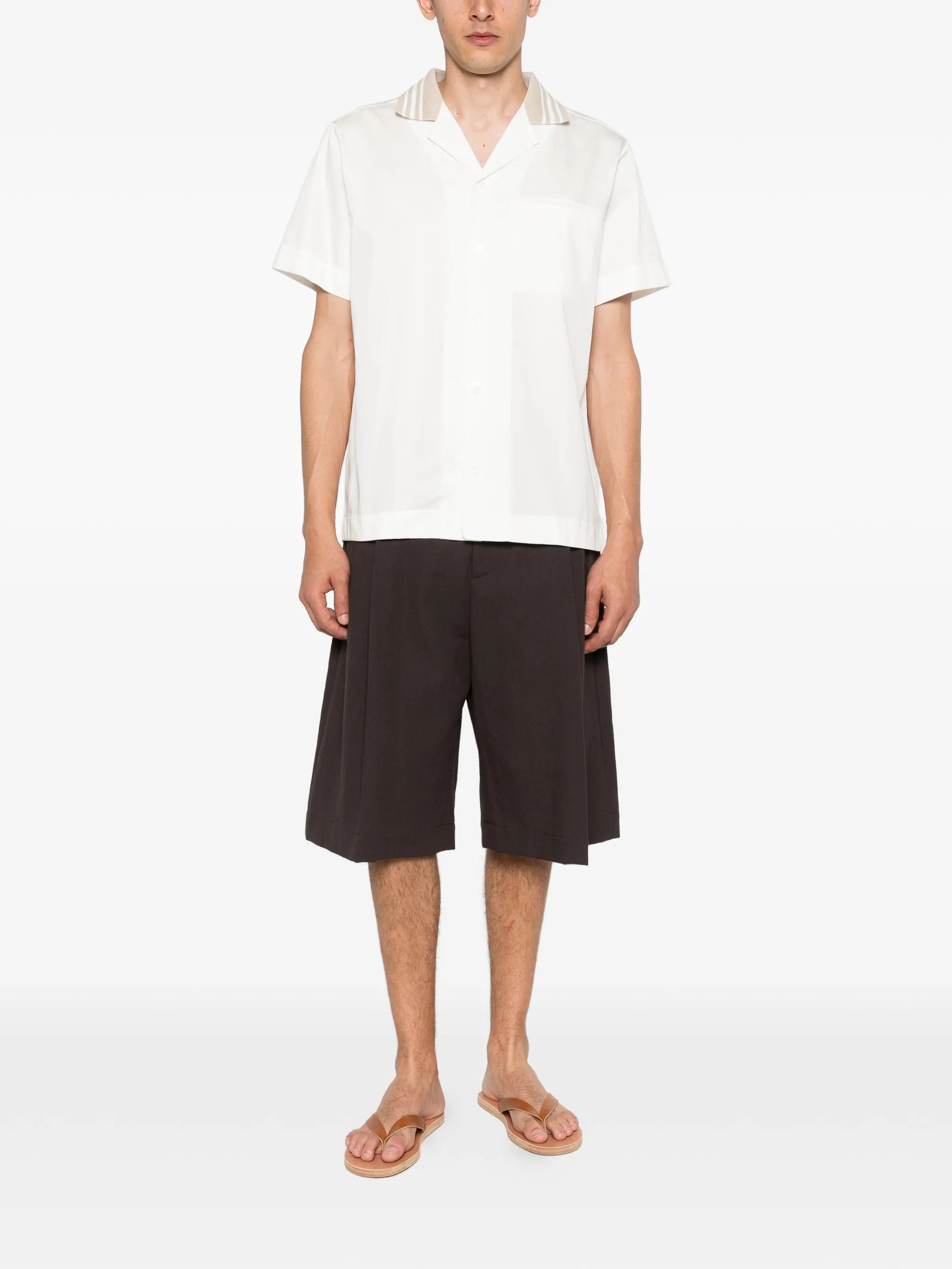 Senna striped-collar shirt