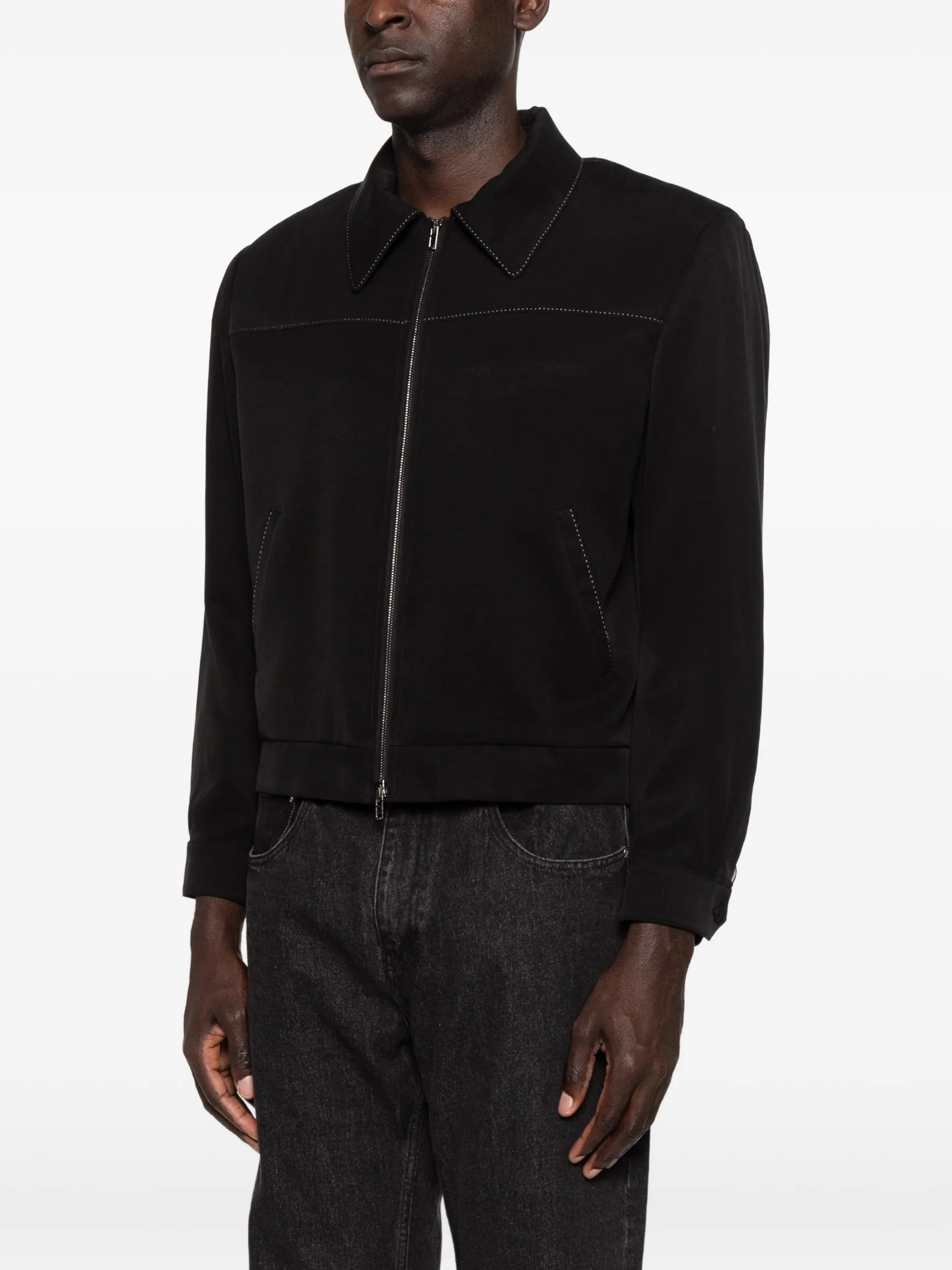 Herman contrast-stitch jacket
