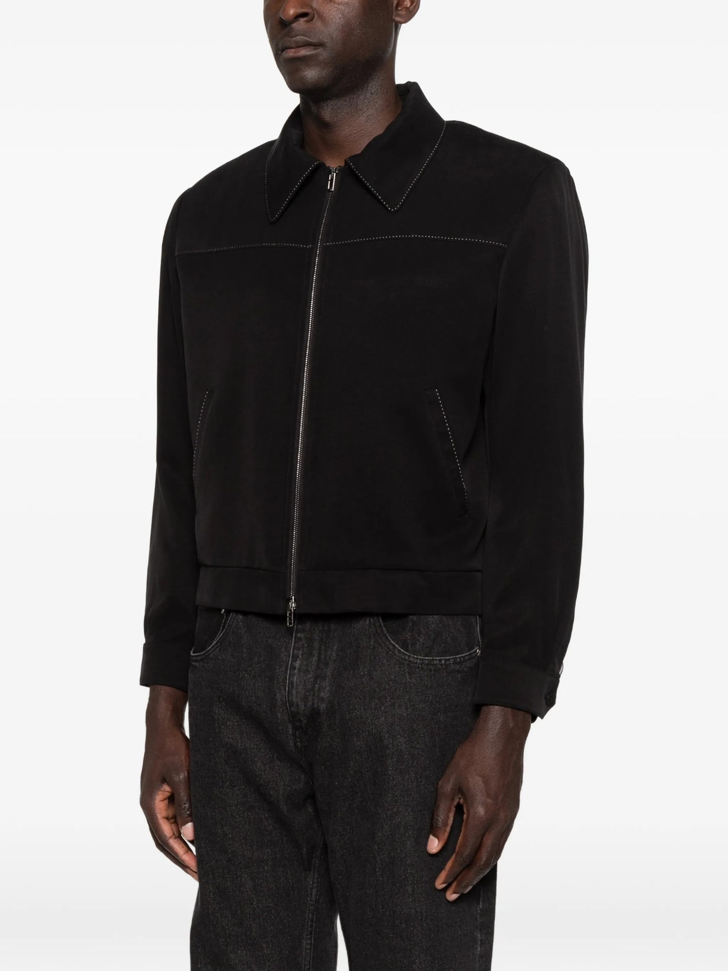 Herman contrast-stitch jacket