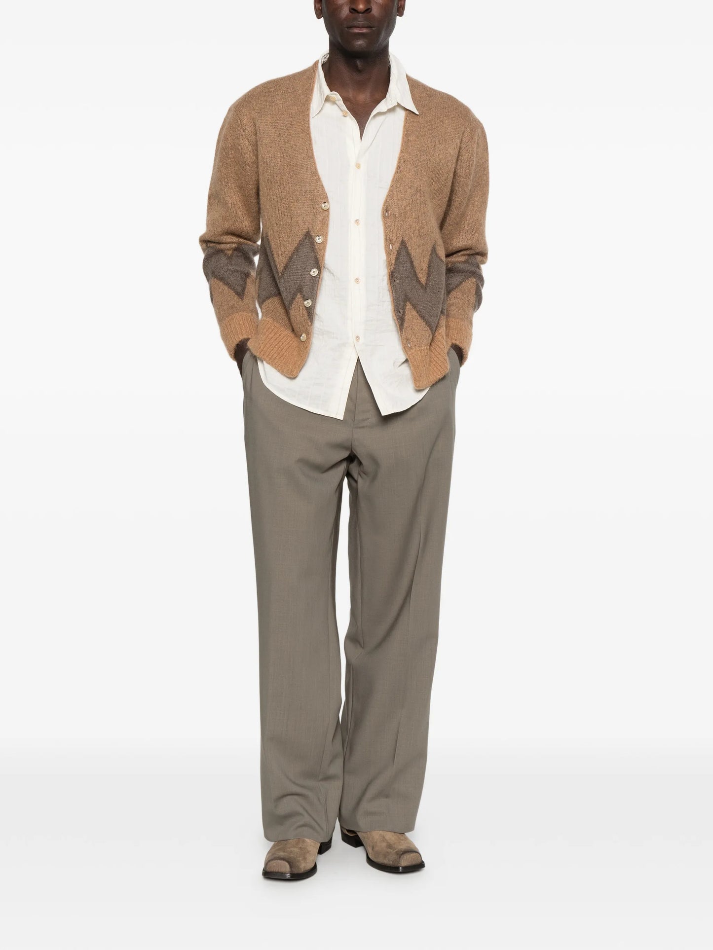 Tio pleated straight-leg trousers