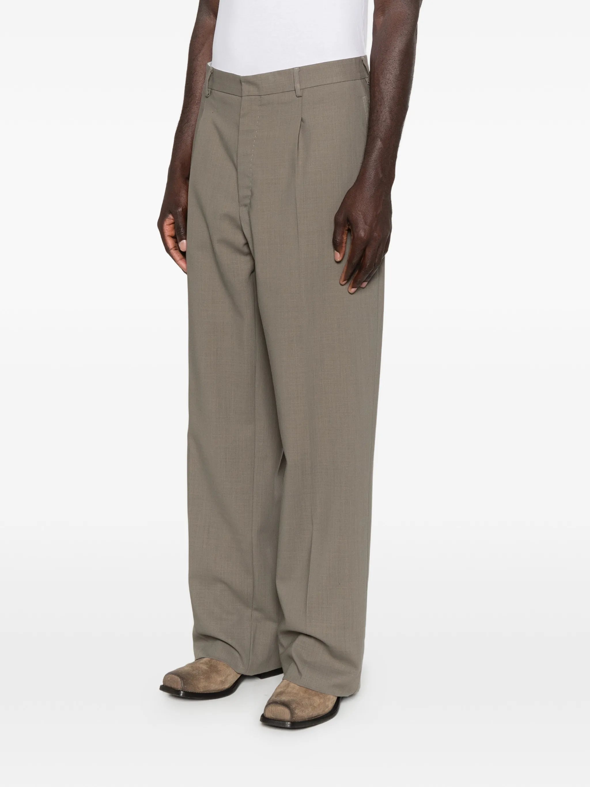 Tio pleated straight-leg trousers
