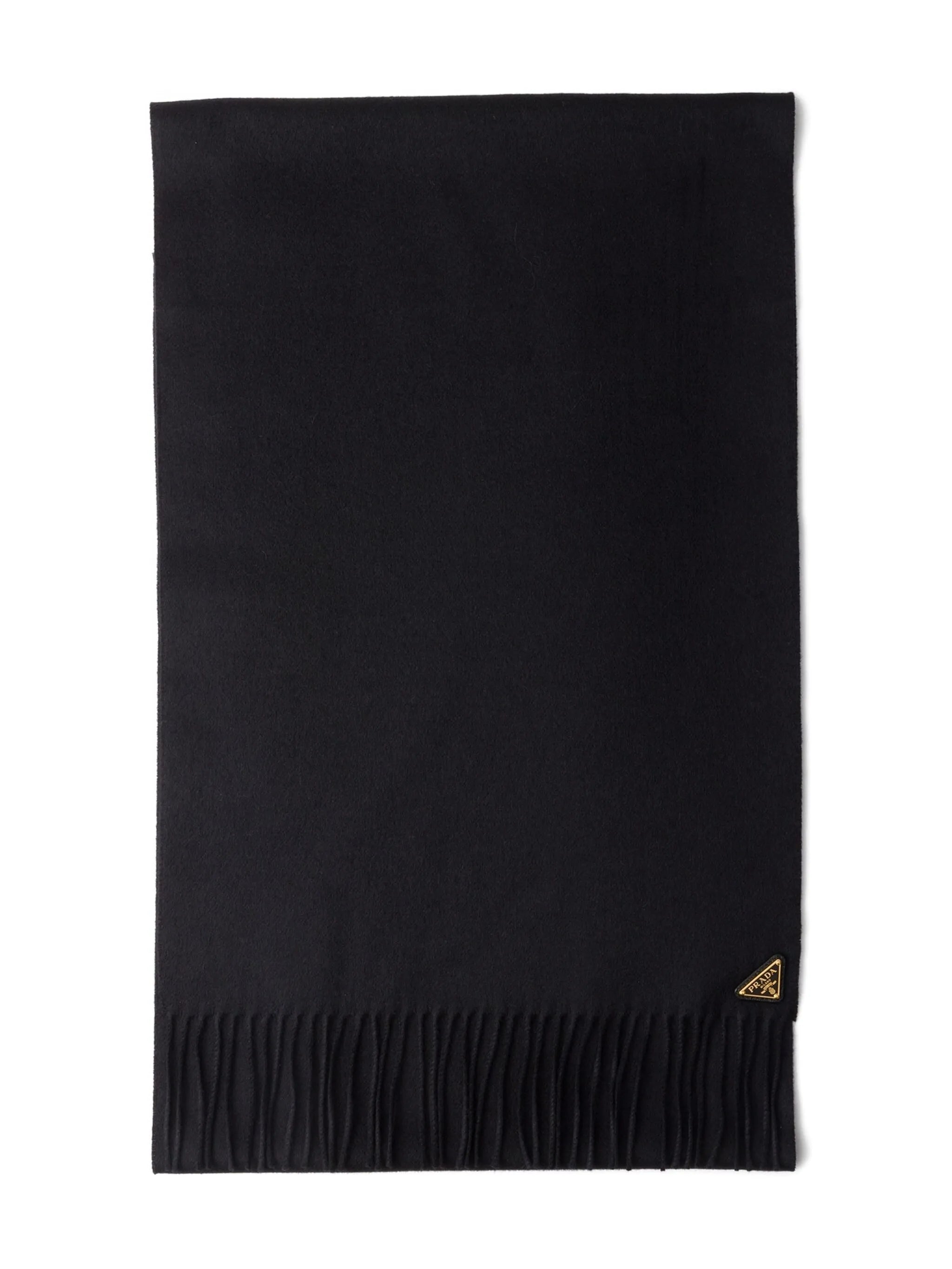 triangle-logo fringed scarf