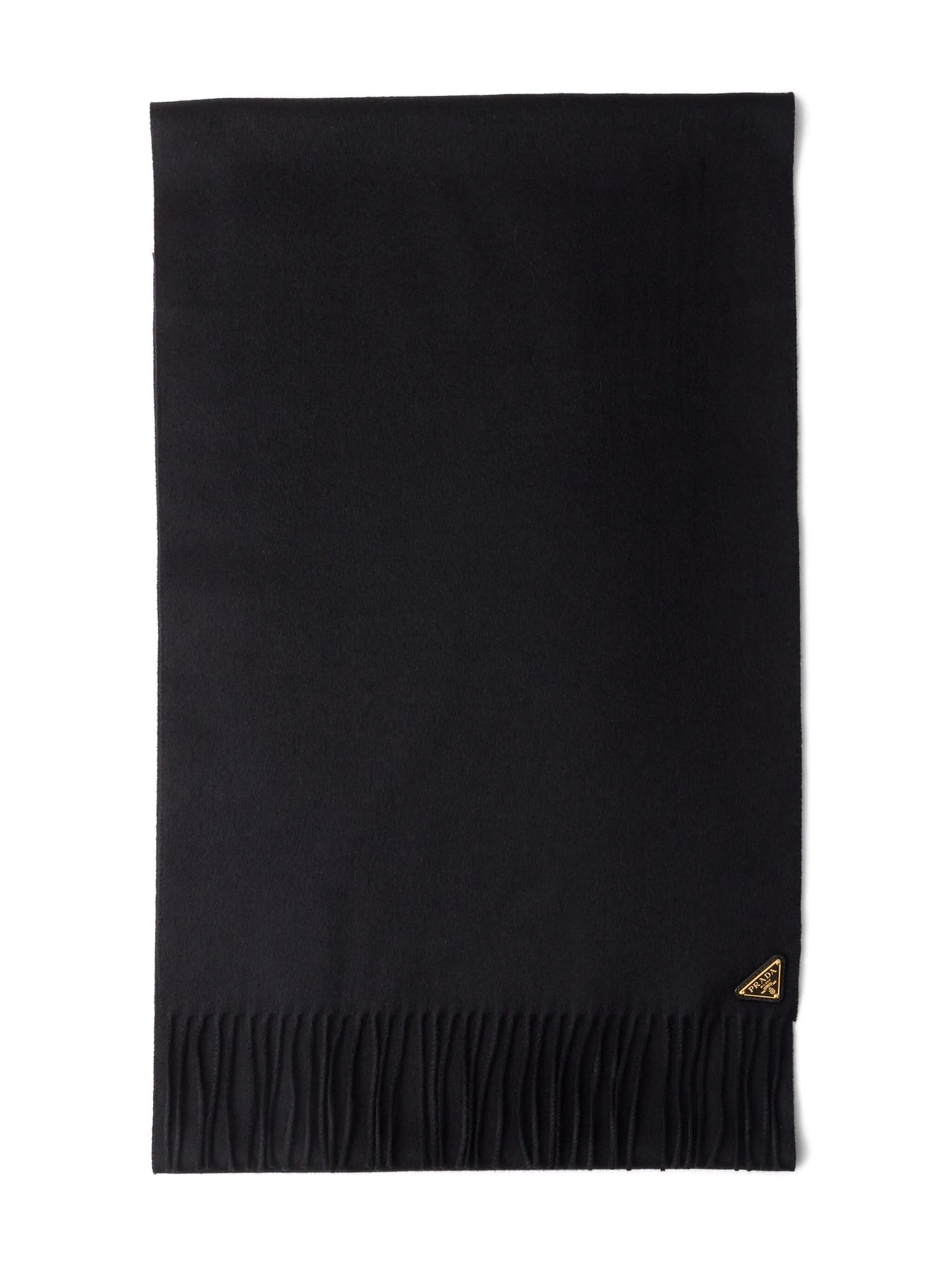 triangle-logo fringed scarf