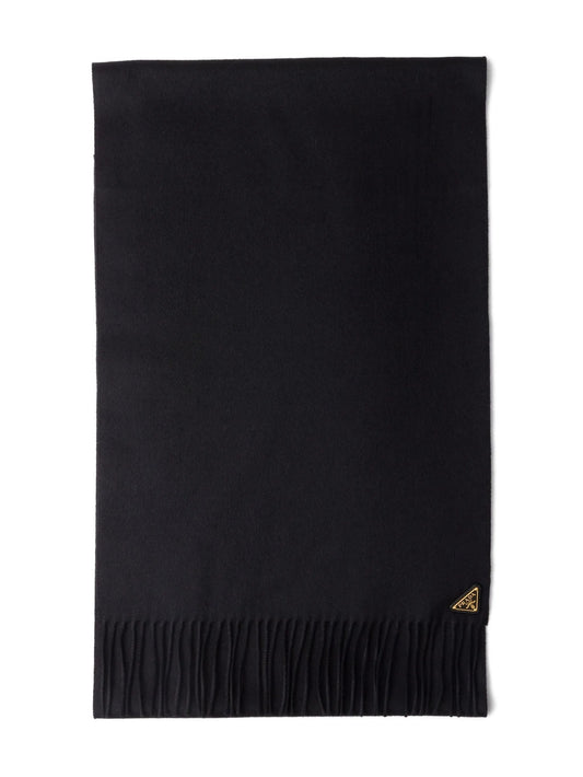 triangle-logo fringed scarf