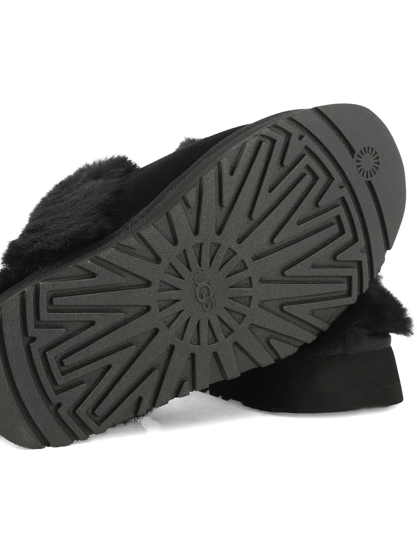 Disquette faux-fur trimmed slippers