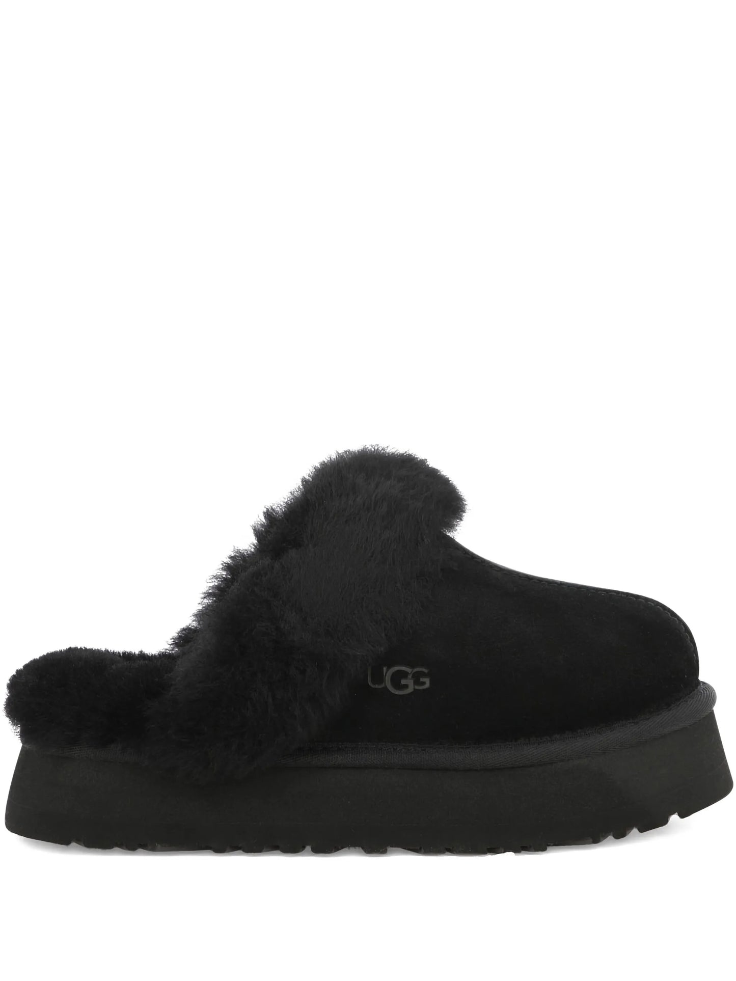 Disquette faux-fur trimmed slippers