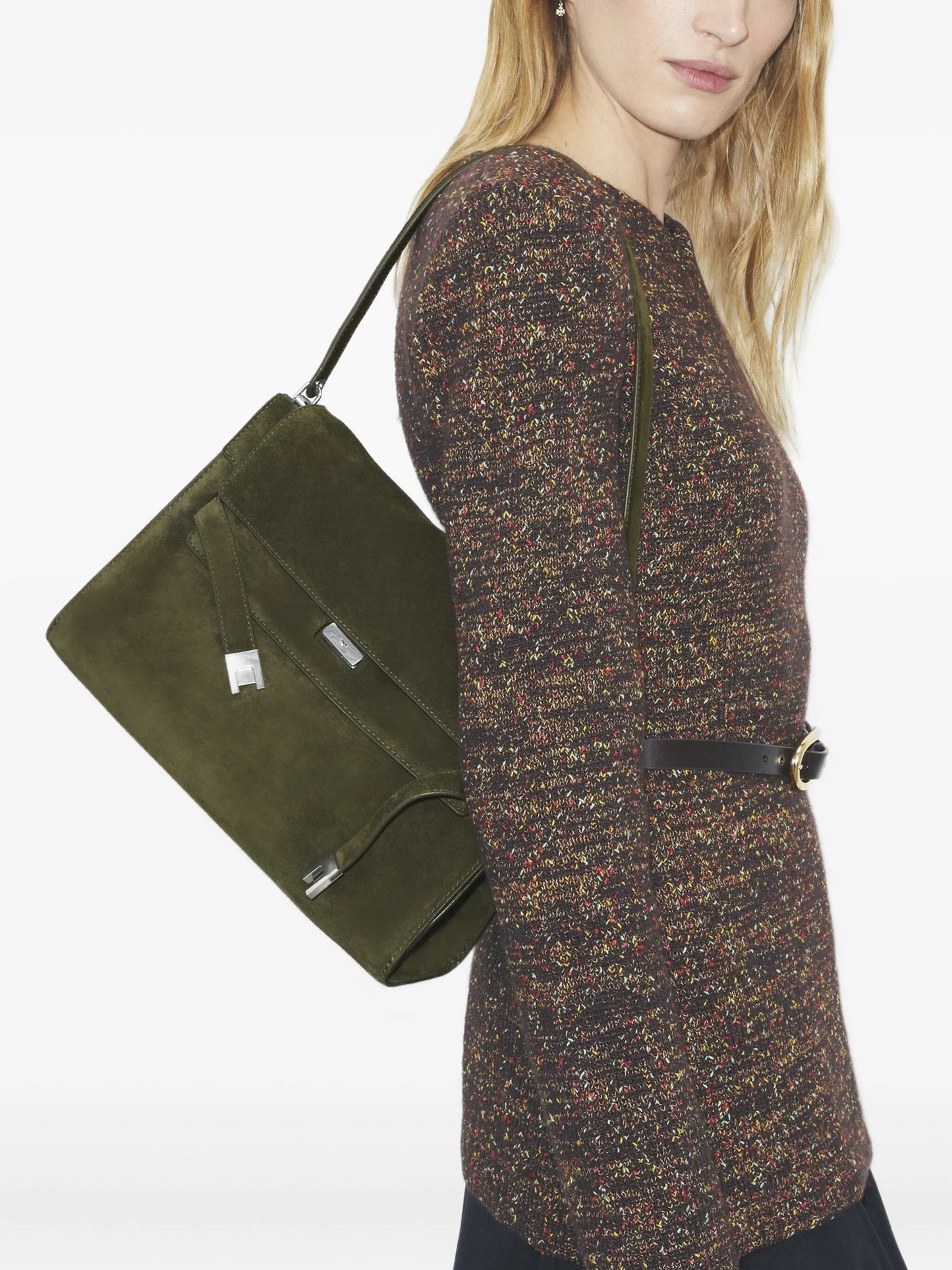 large Lee Radziwill suede shoulder bag