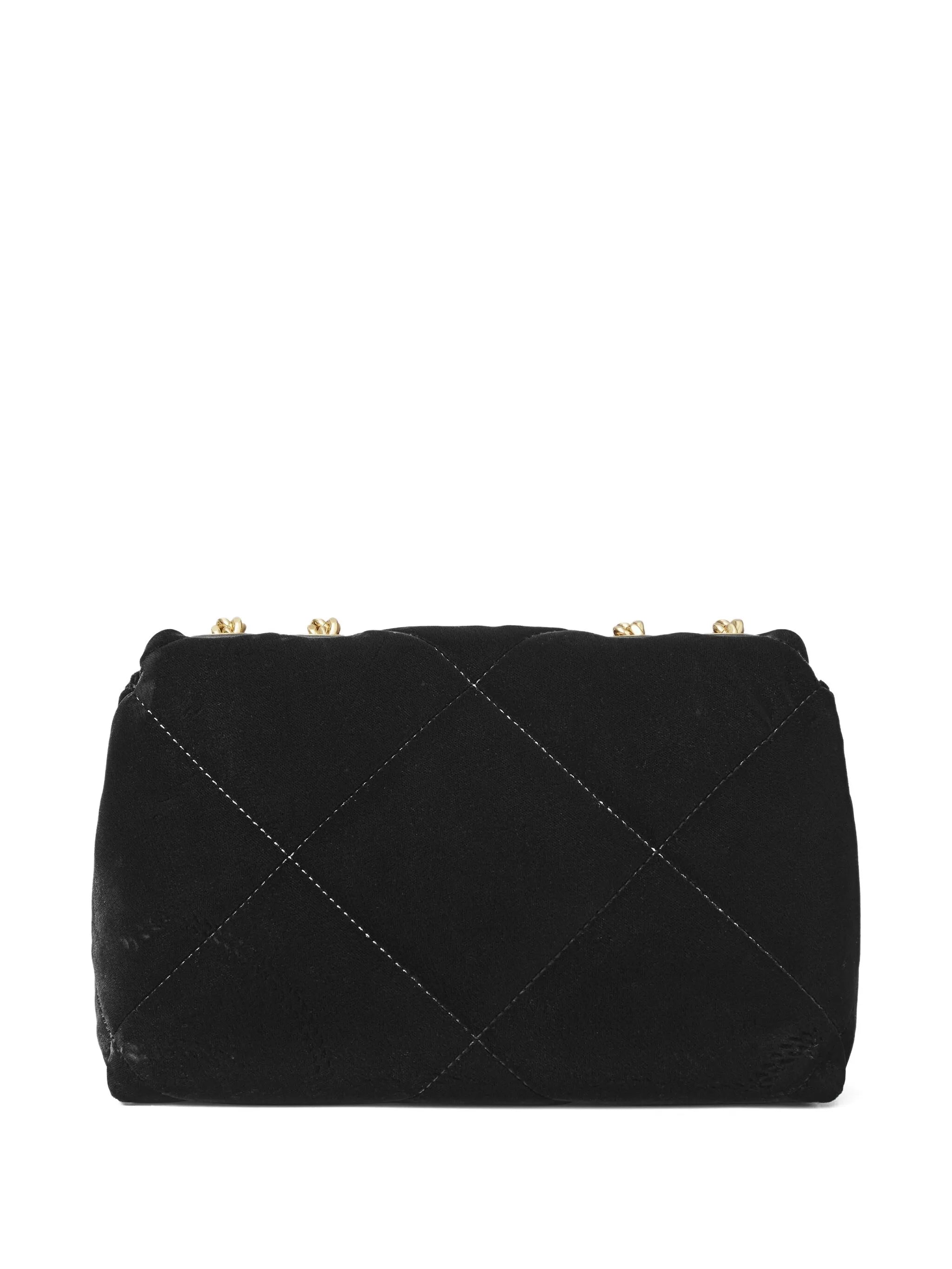 small Kira diamond-quilted velvet shoulder bag