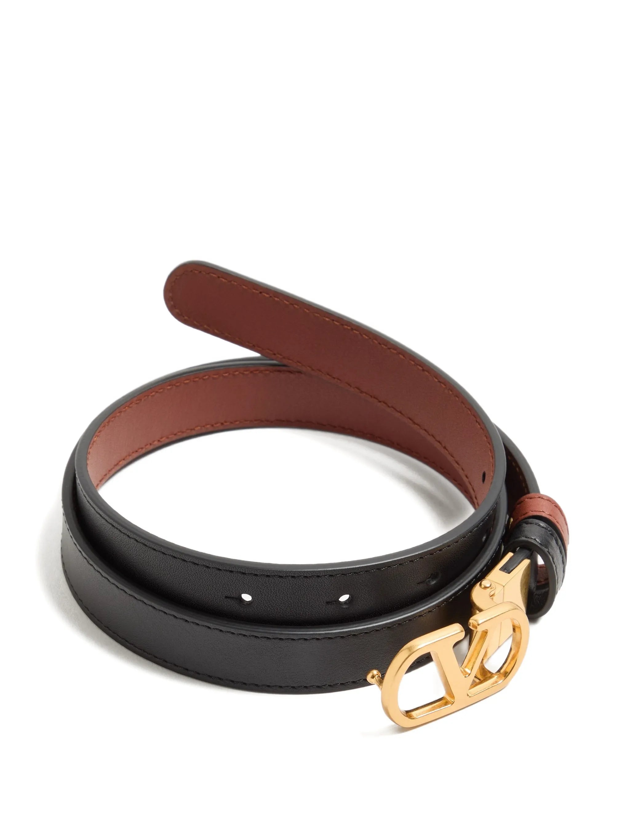 V-logo signature reversible belt