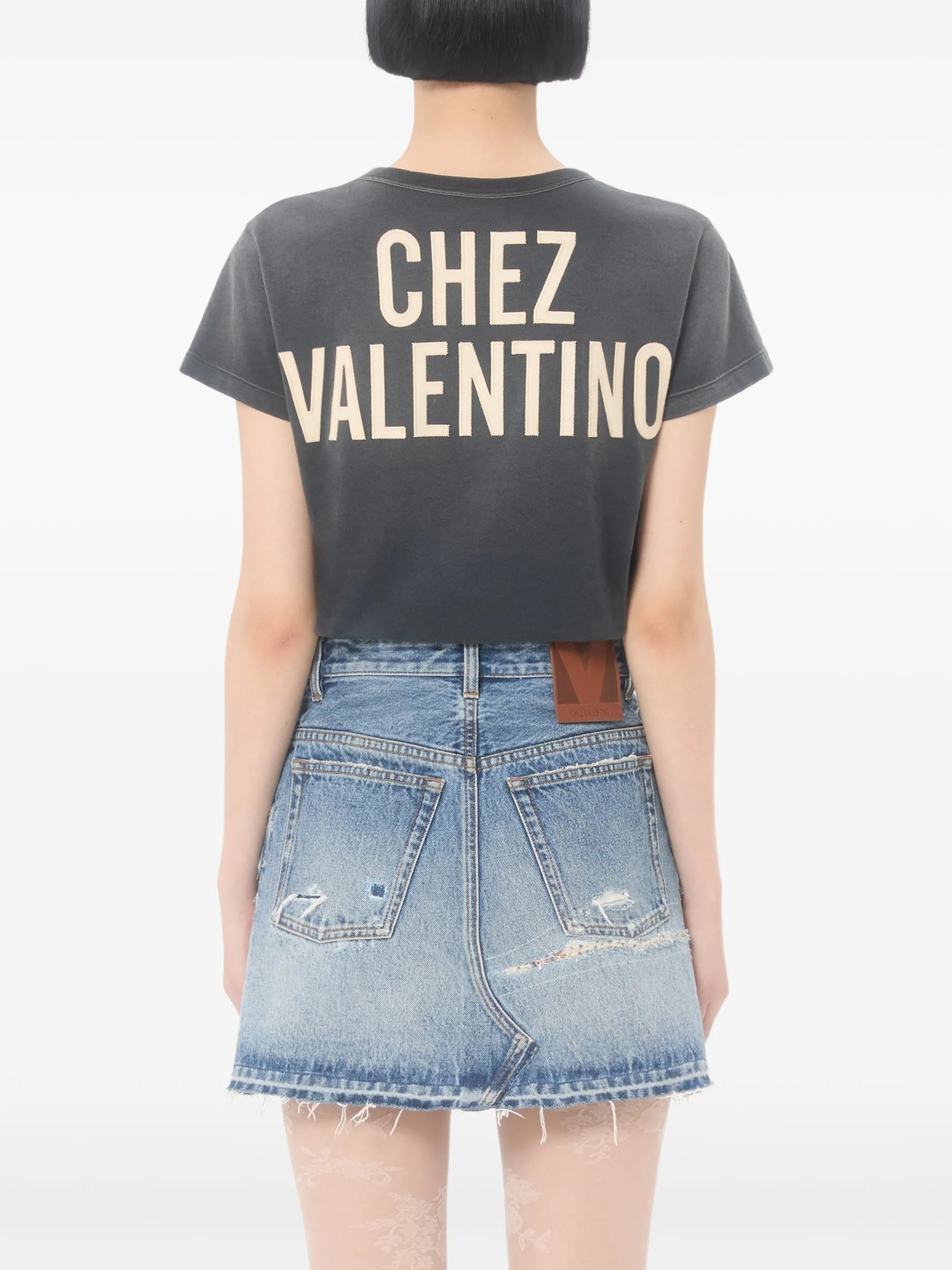 crew-neck printed T-shirt