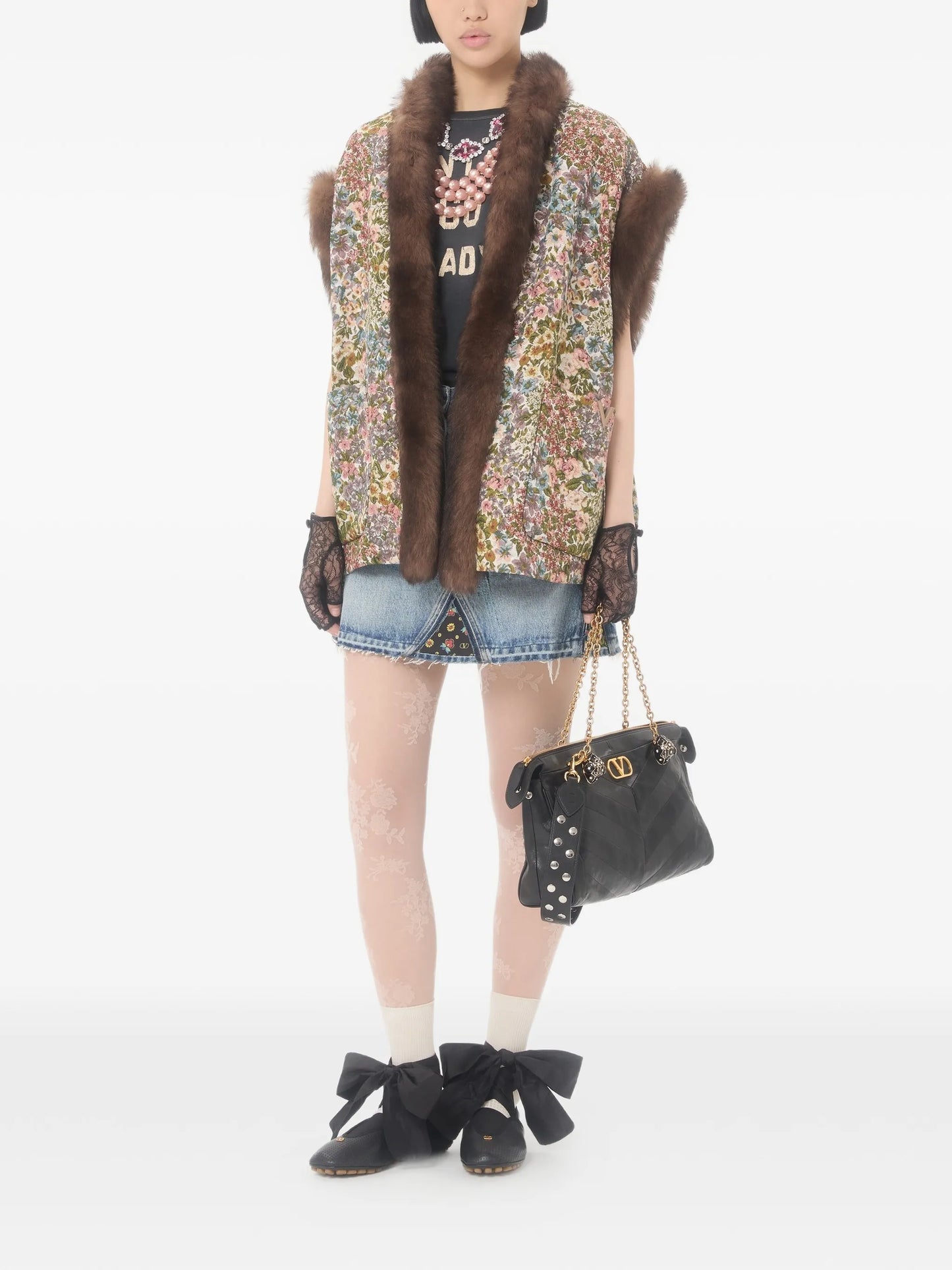 crew-neck printed T-shirt